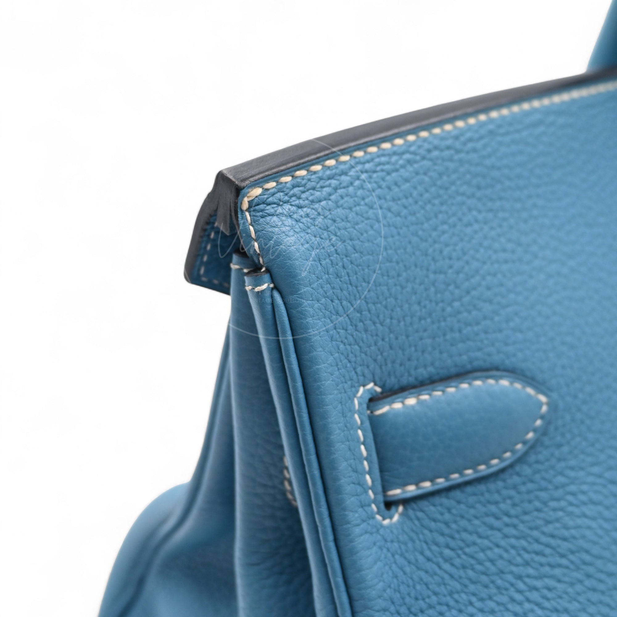 Hermes Shoulder Birkin Denim Togo PHW Blue Square M