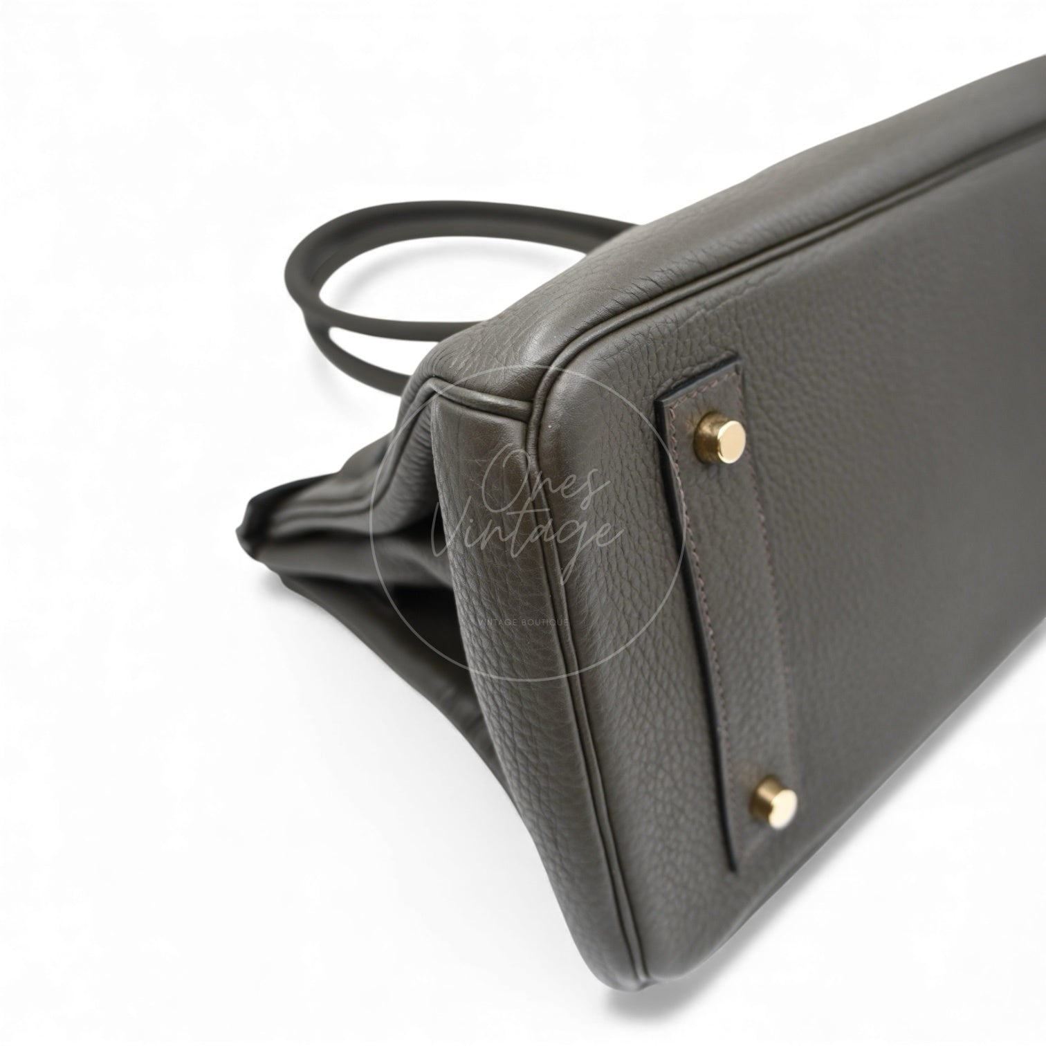 Hermes Birkin Shoulder Clemence GHW Dark Green Square M