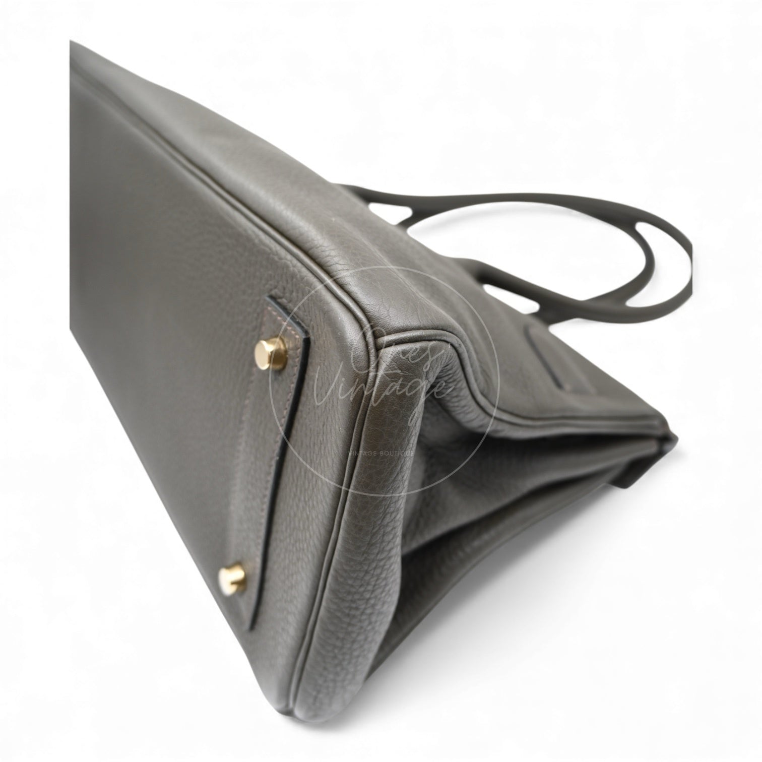 Hermes Birkin Shoulder Clemence GHW Dark Green Square M