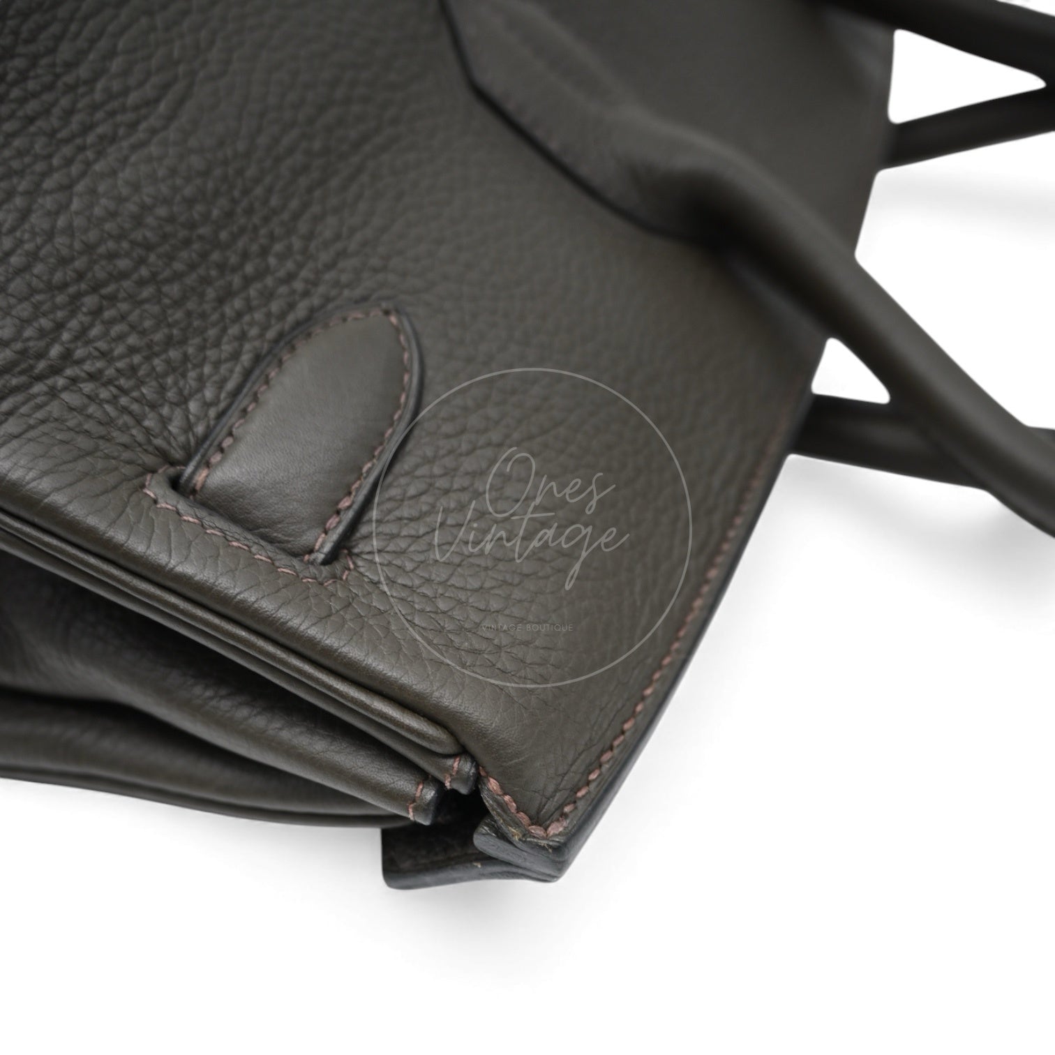 Hermes Birkin Shoulder Clemence GHW Dark Green Square M