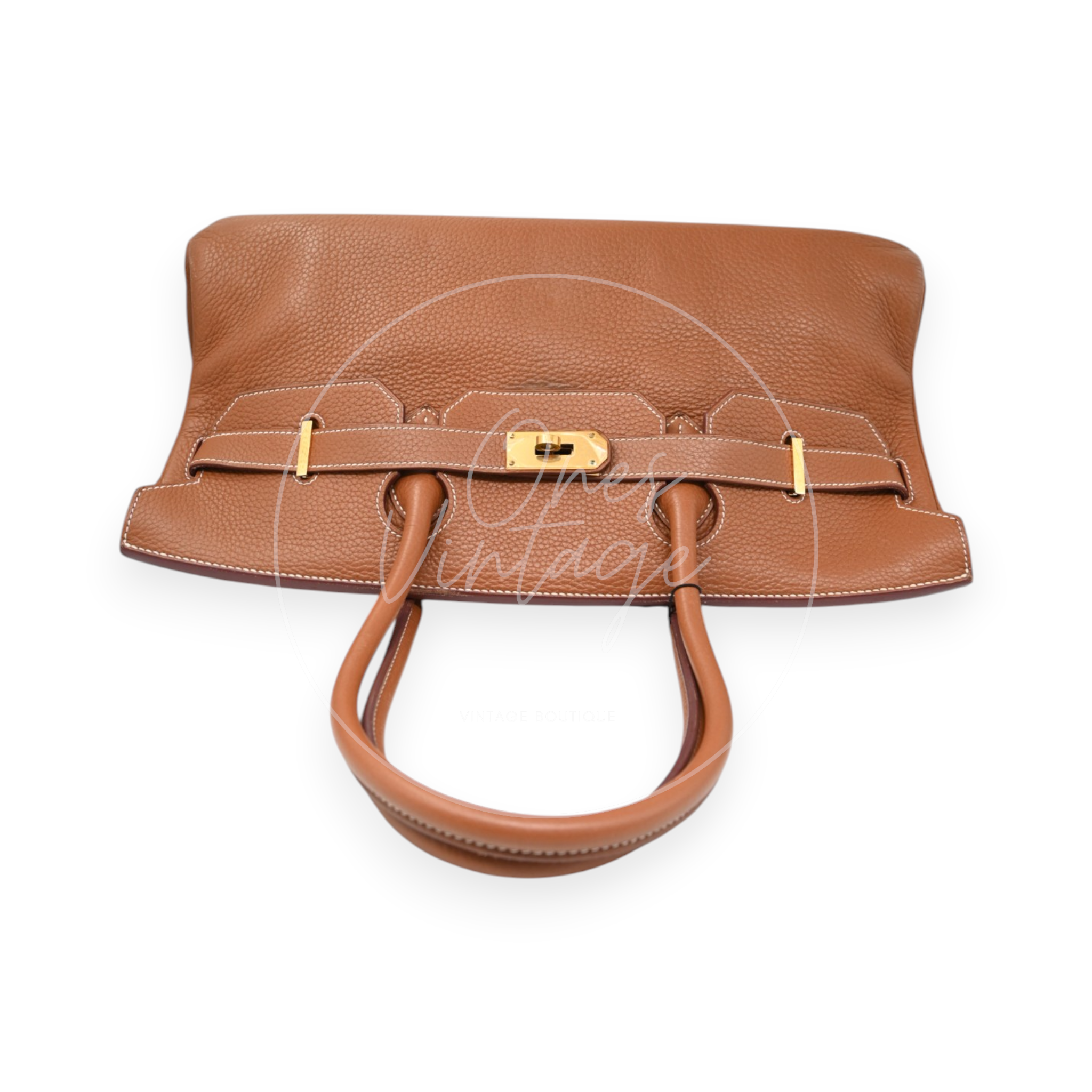 Hermes Birkin Shoulder 42 Clemence GHW Gold Square M