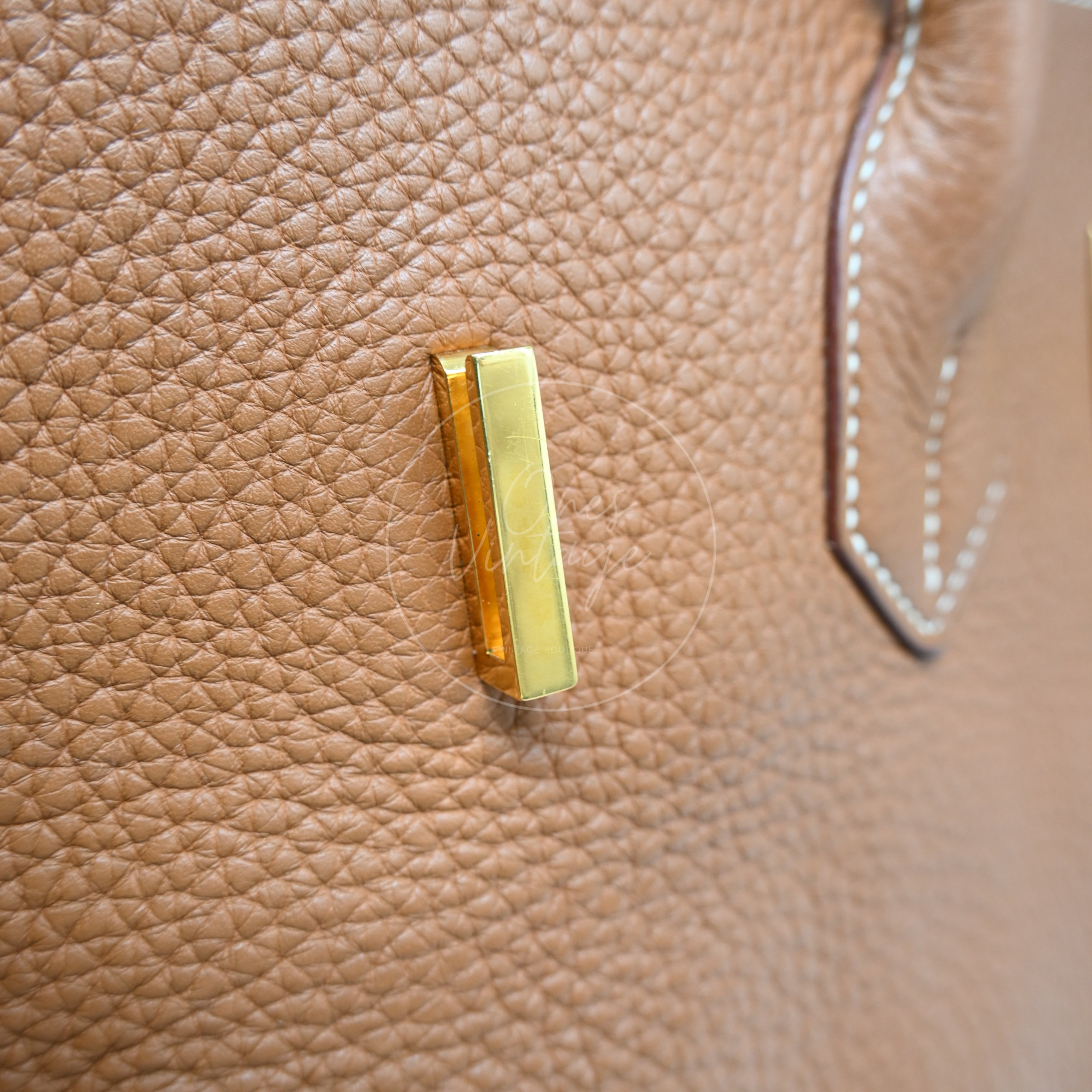 Hermes Birkin Shoulder 42 Clemence GHW Gold Square M