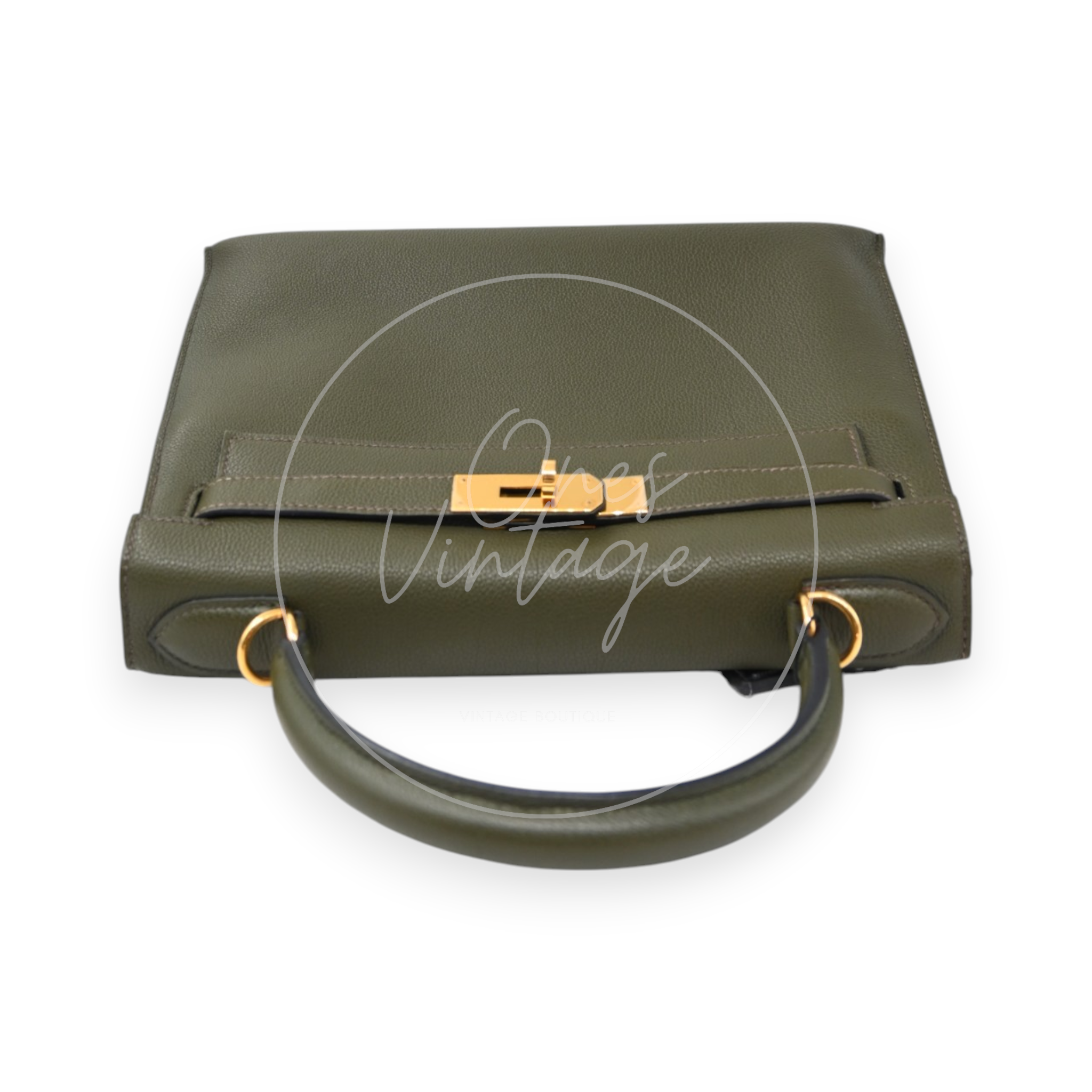 Hermès Kelly 28 Handbag Togo Vert Maquis GHW Square H