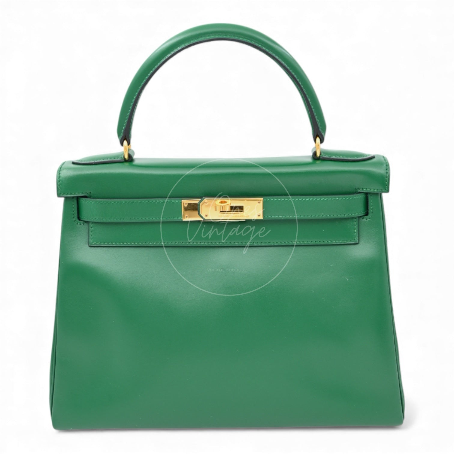 Hermes Kelly 28 Box GHW Dark Green Square B