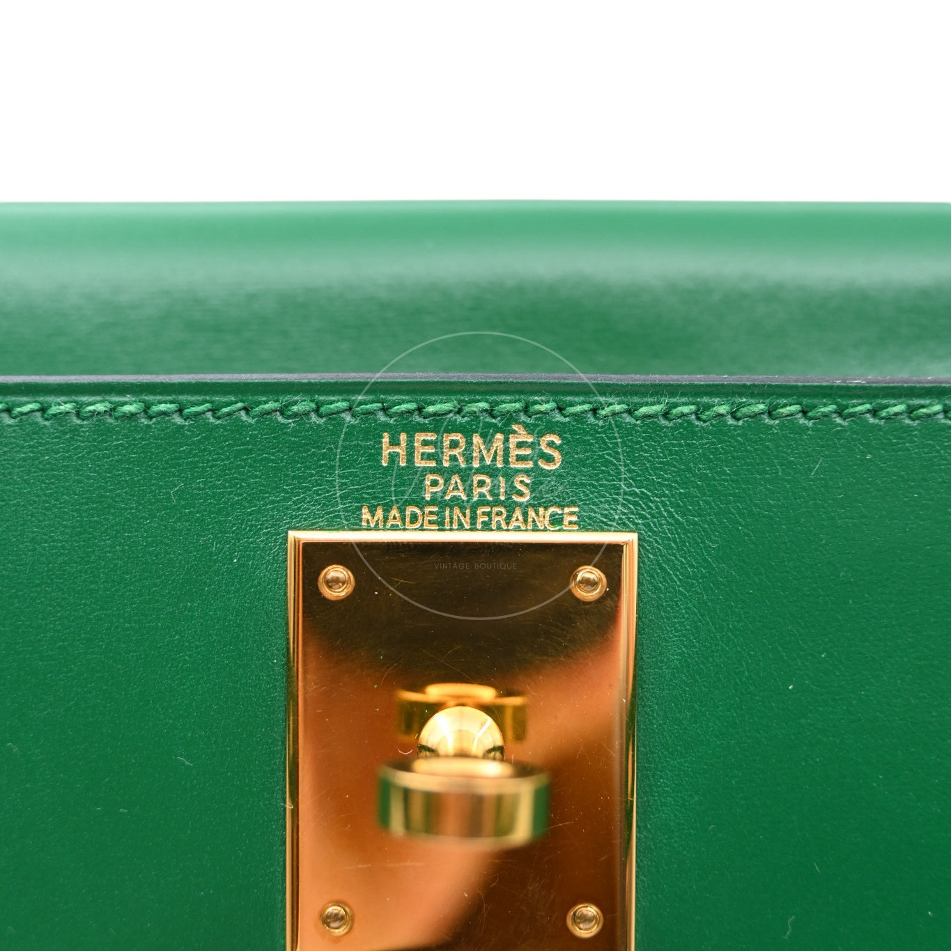 Hermes Kelly 28 Box GHW Dark Green Square B