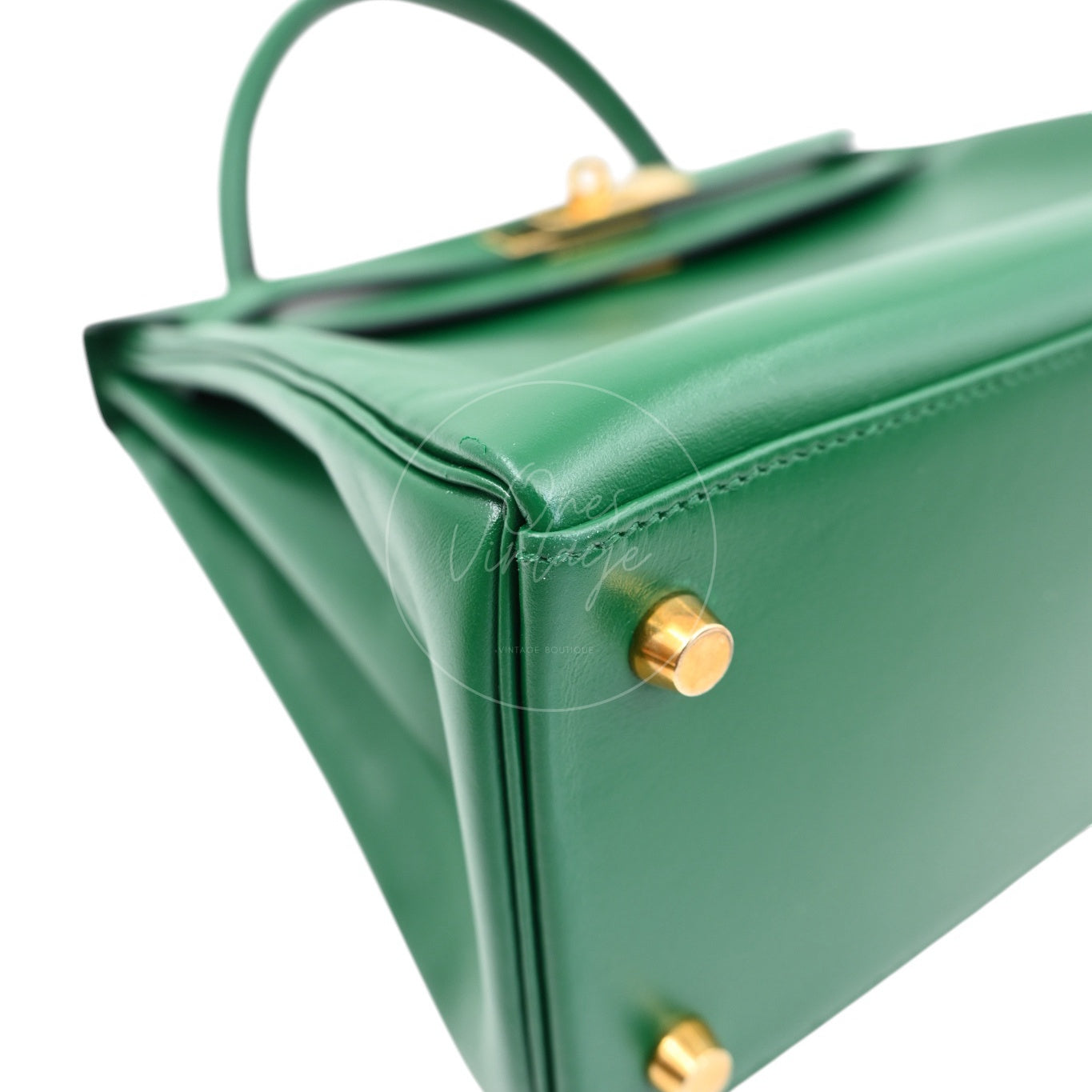 Hermes Kelly 28 Box GHW Dark Green Square B