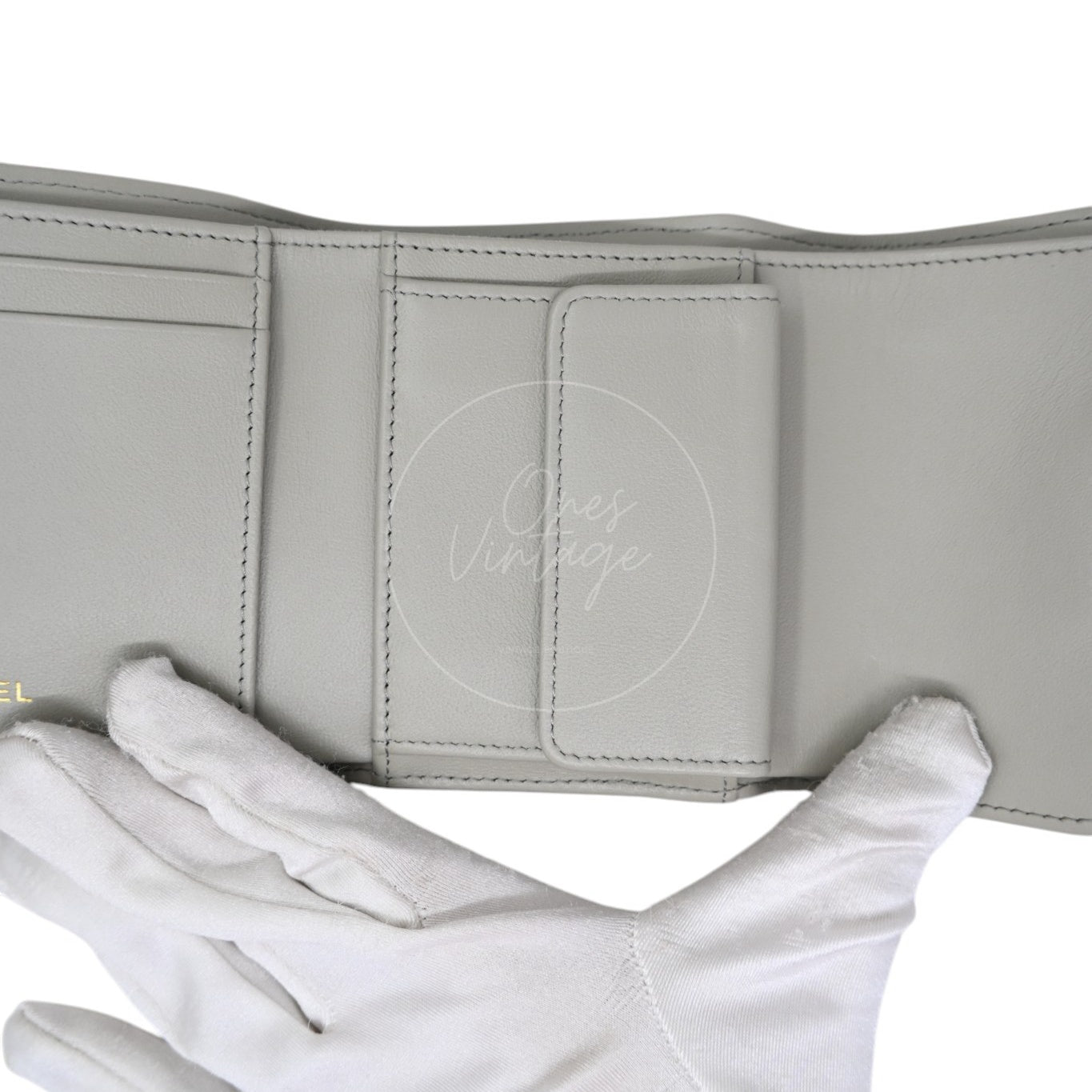 Chanel Classic Small Flap Wallet GHW Grey Series 31