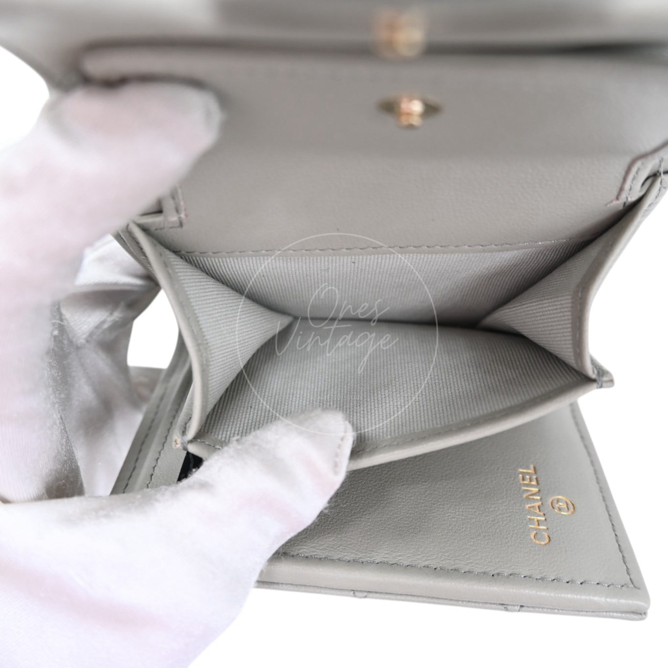 Chanel Classic Small Flap Wallet GHW Grey Series 31