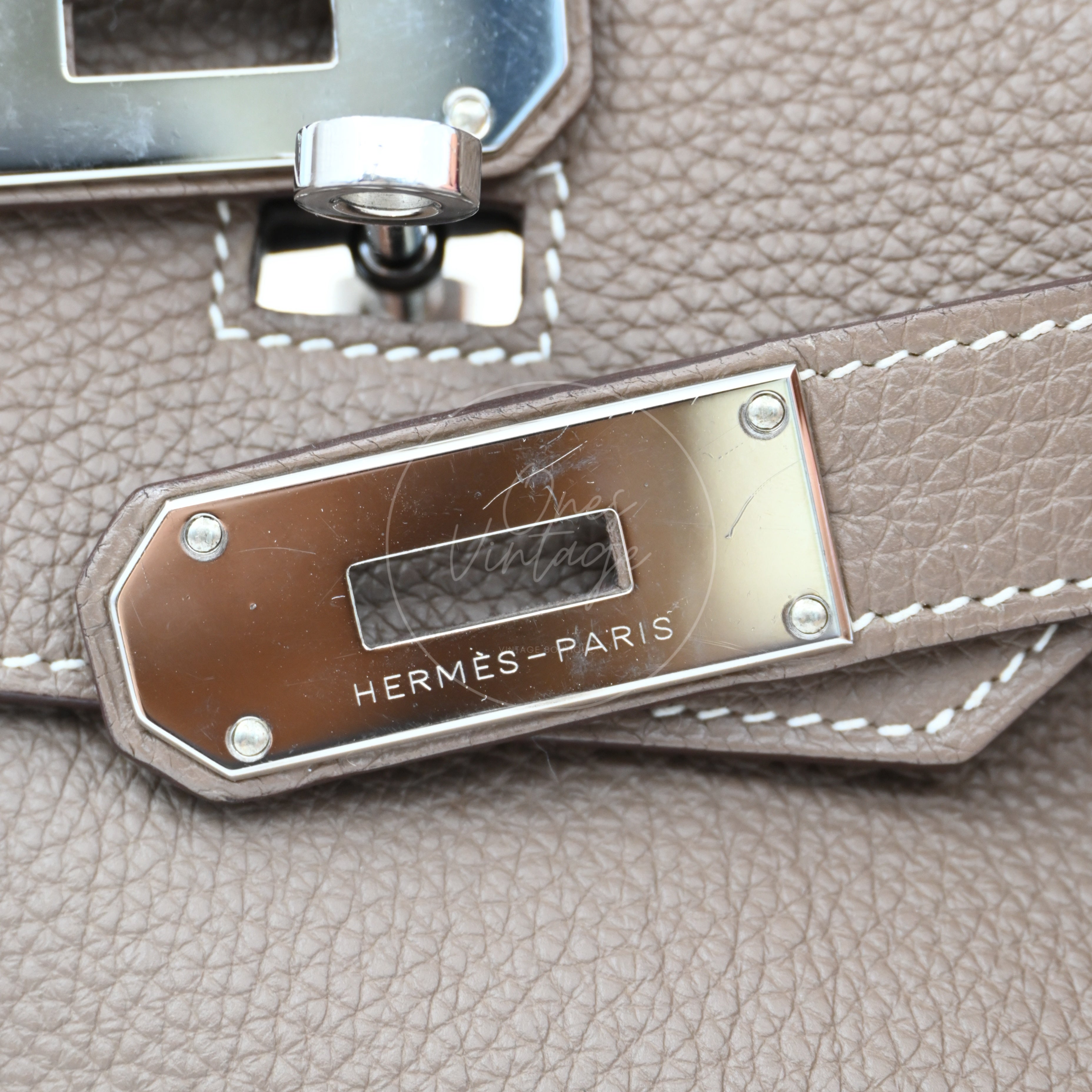 Hermes Shoulder Birkin PHW Etoupe Square O