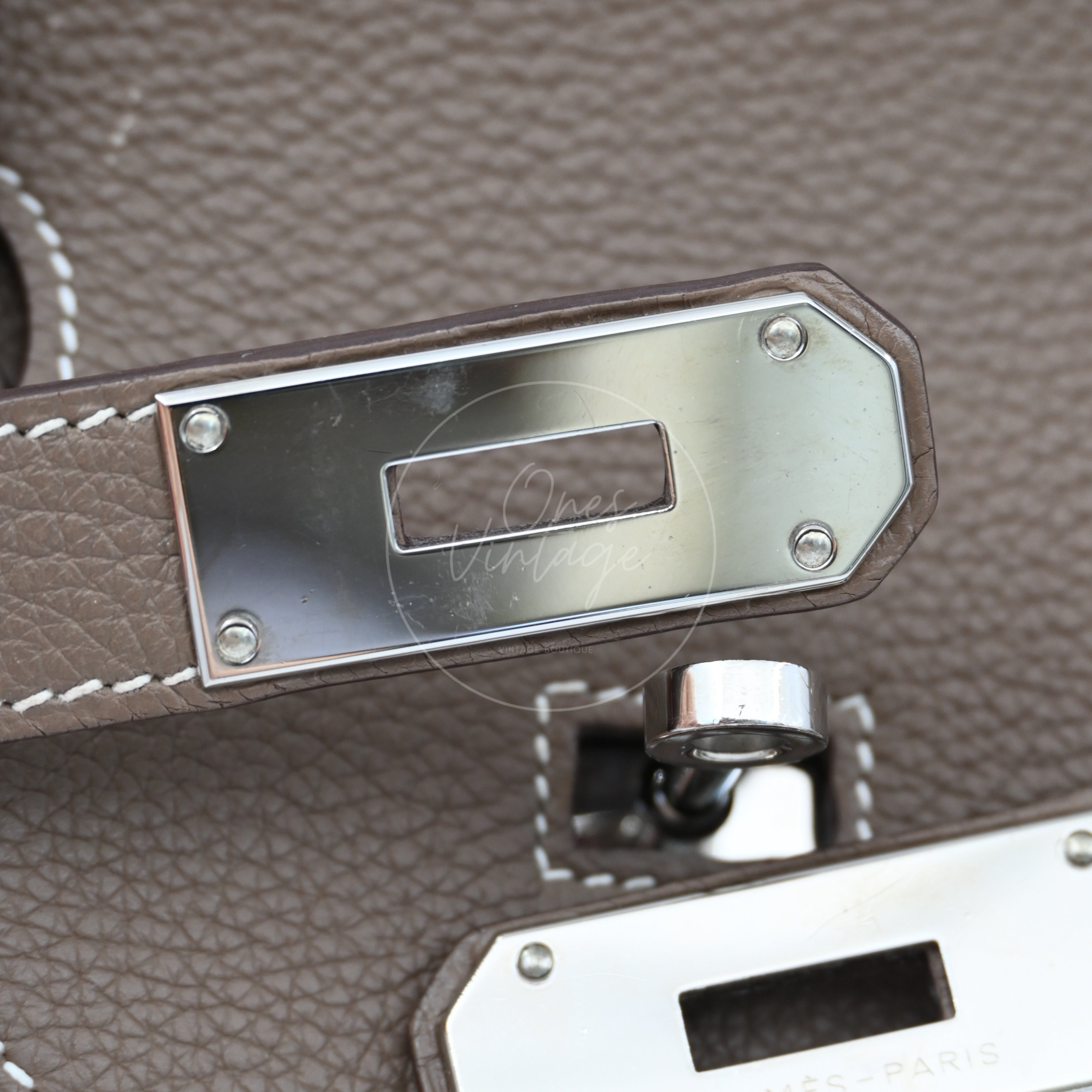 Hermes Shoulder Birkin PHW Etoupe Square O