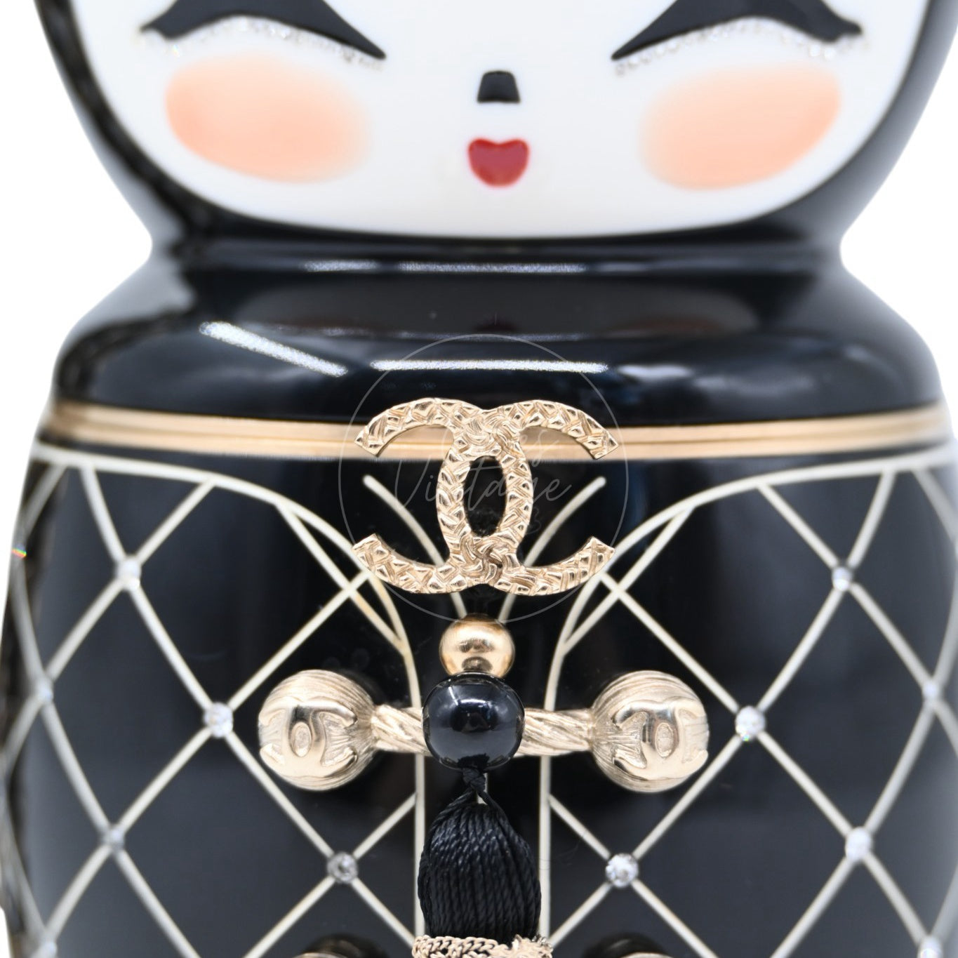 Chanel Resin Paris-Shanghai Doll Evening Bag GHW Black