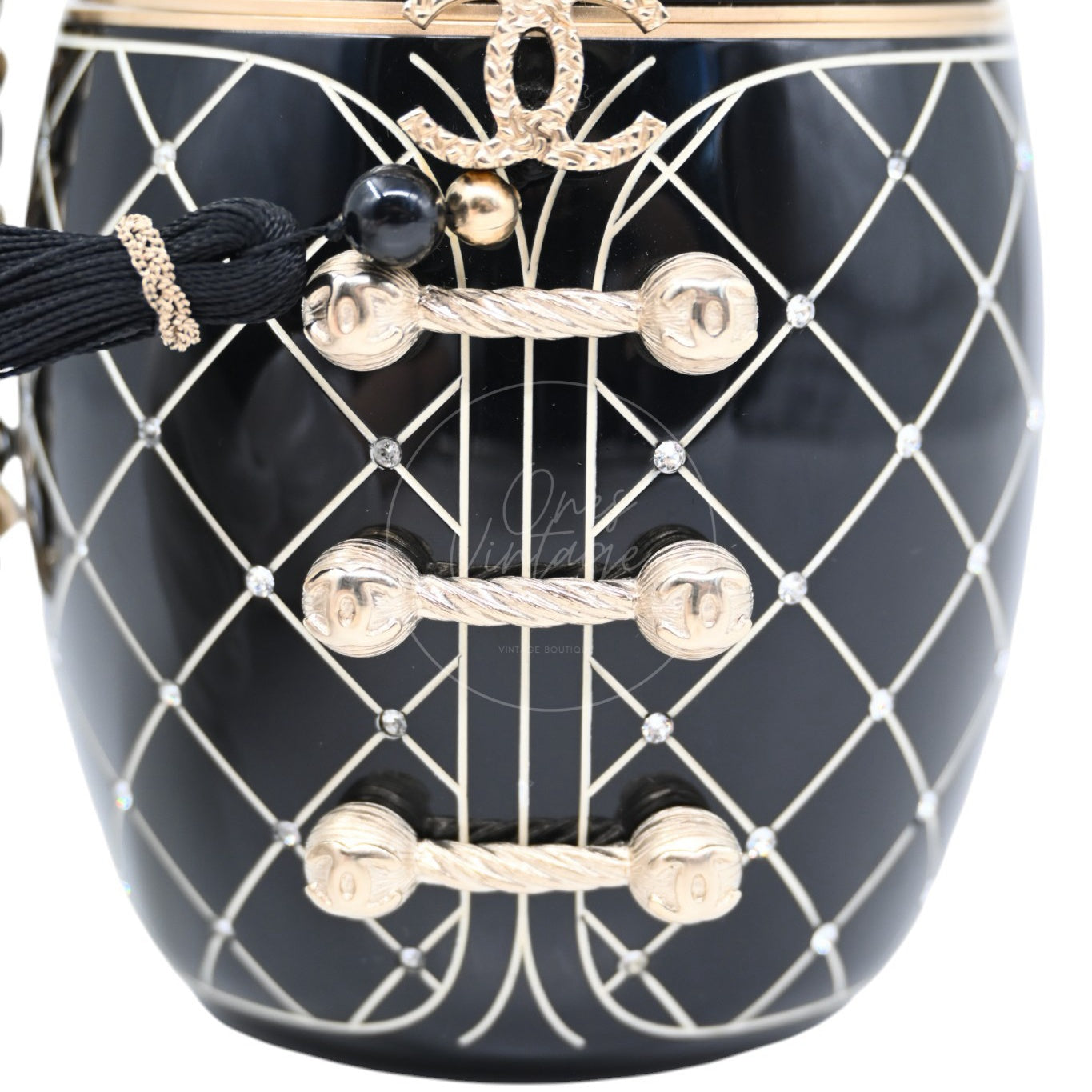 Chanel Resin Paris-Shanghai Doll Evening Bag GHW Black