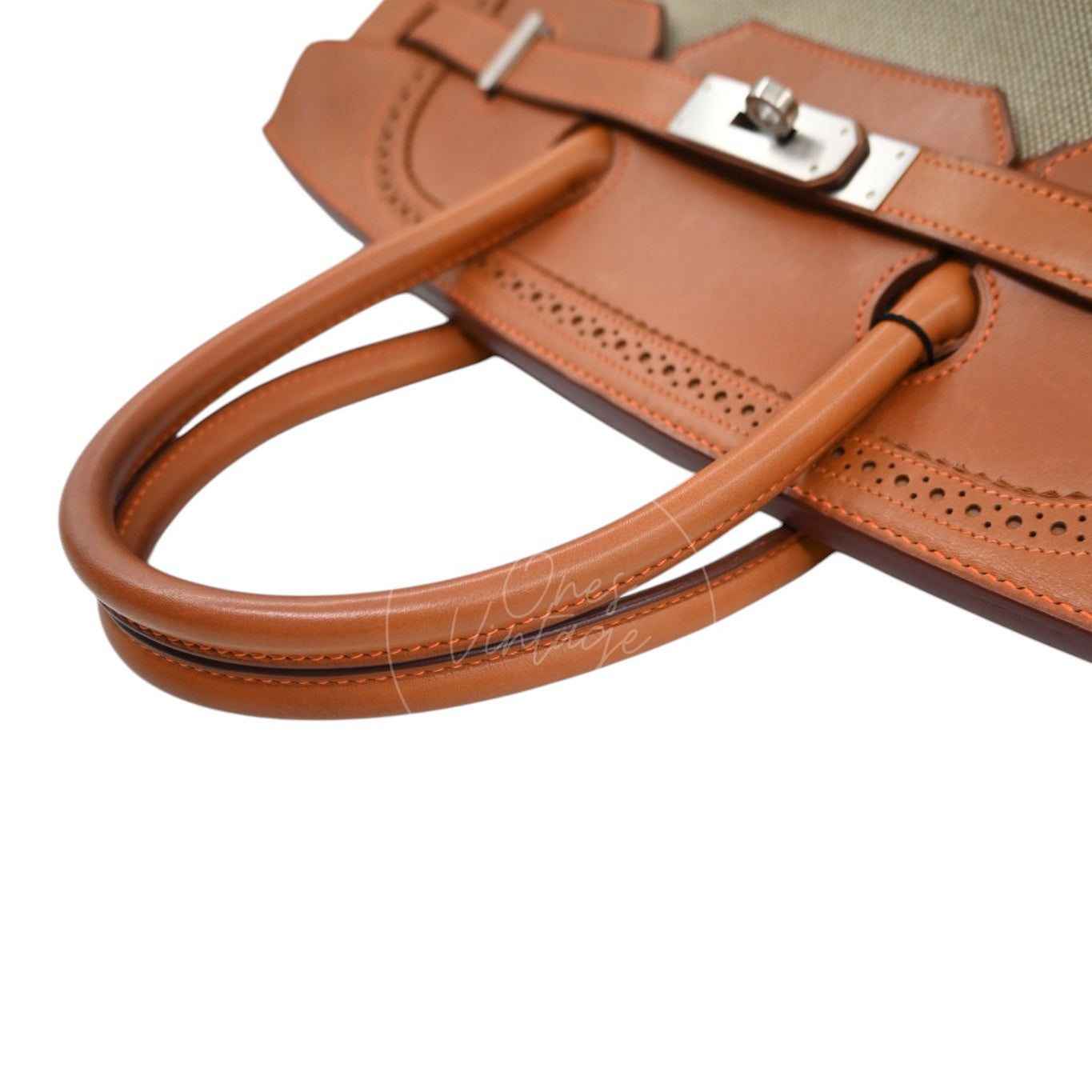 Hermes Birkin 35 Fabrics x Barenia GHW Beige Brown Square P