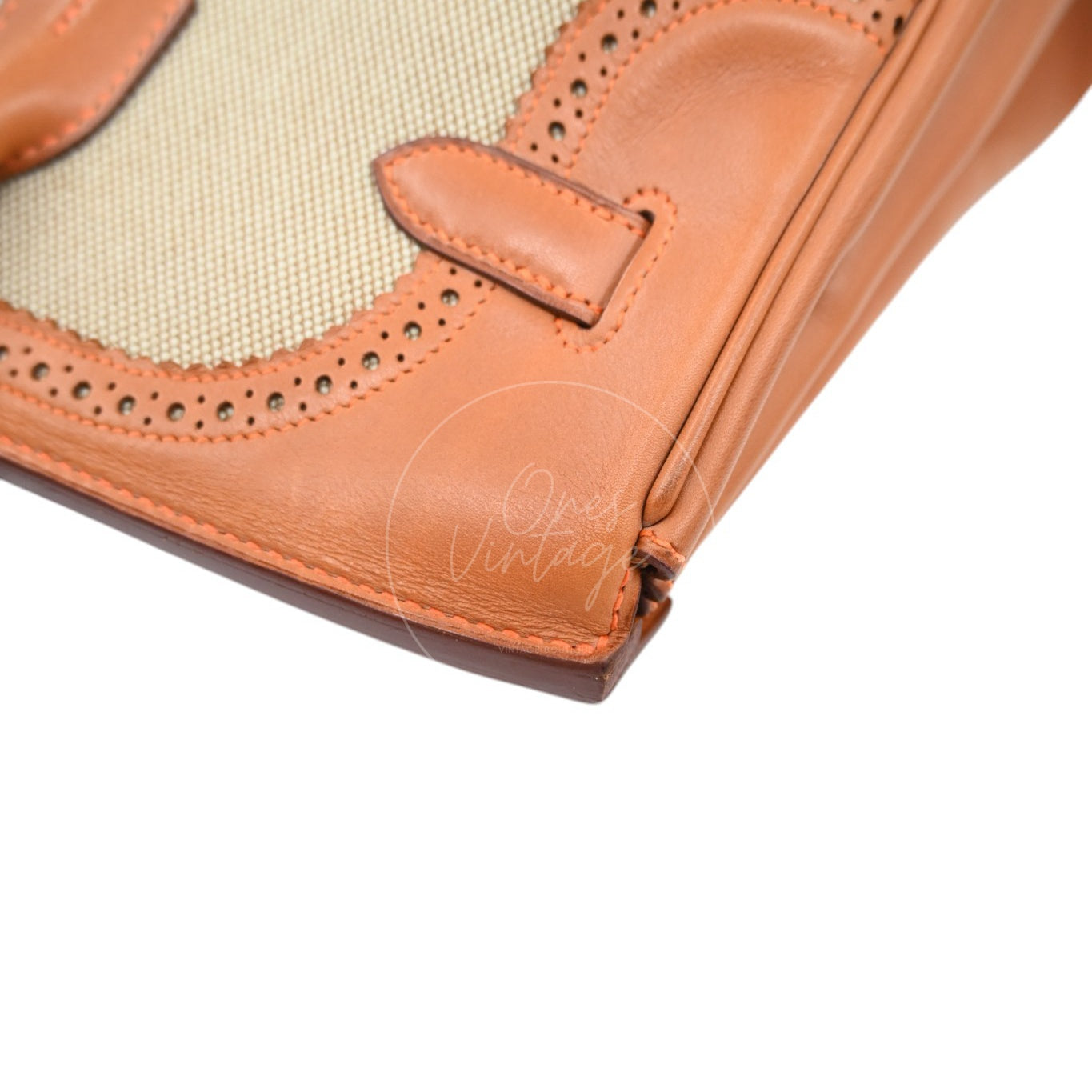 Hermes Birkin 35 Fabrics x Barenia GHW Beige Brown Square P
