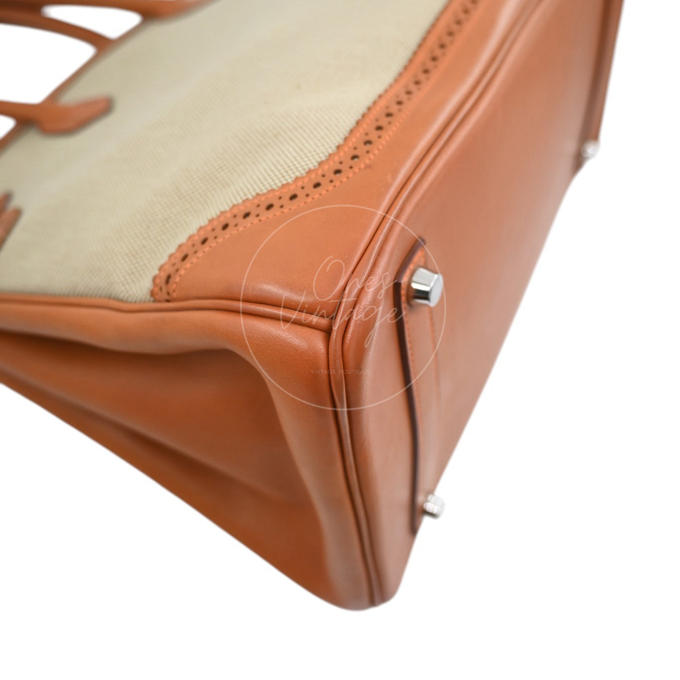 Hermes Birkin 35 Fabrics x Barenia GHW Beige Brown Square P