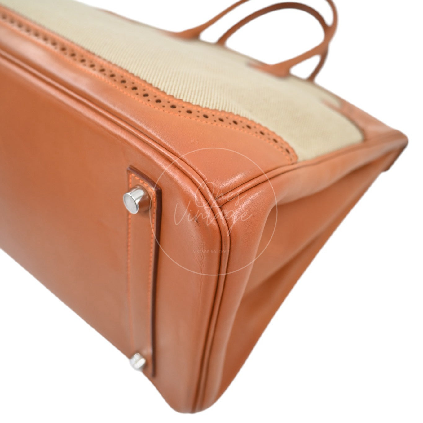 Hermes Birkin 35 Fabrics x Barenia GHW Beige Brown Square P