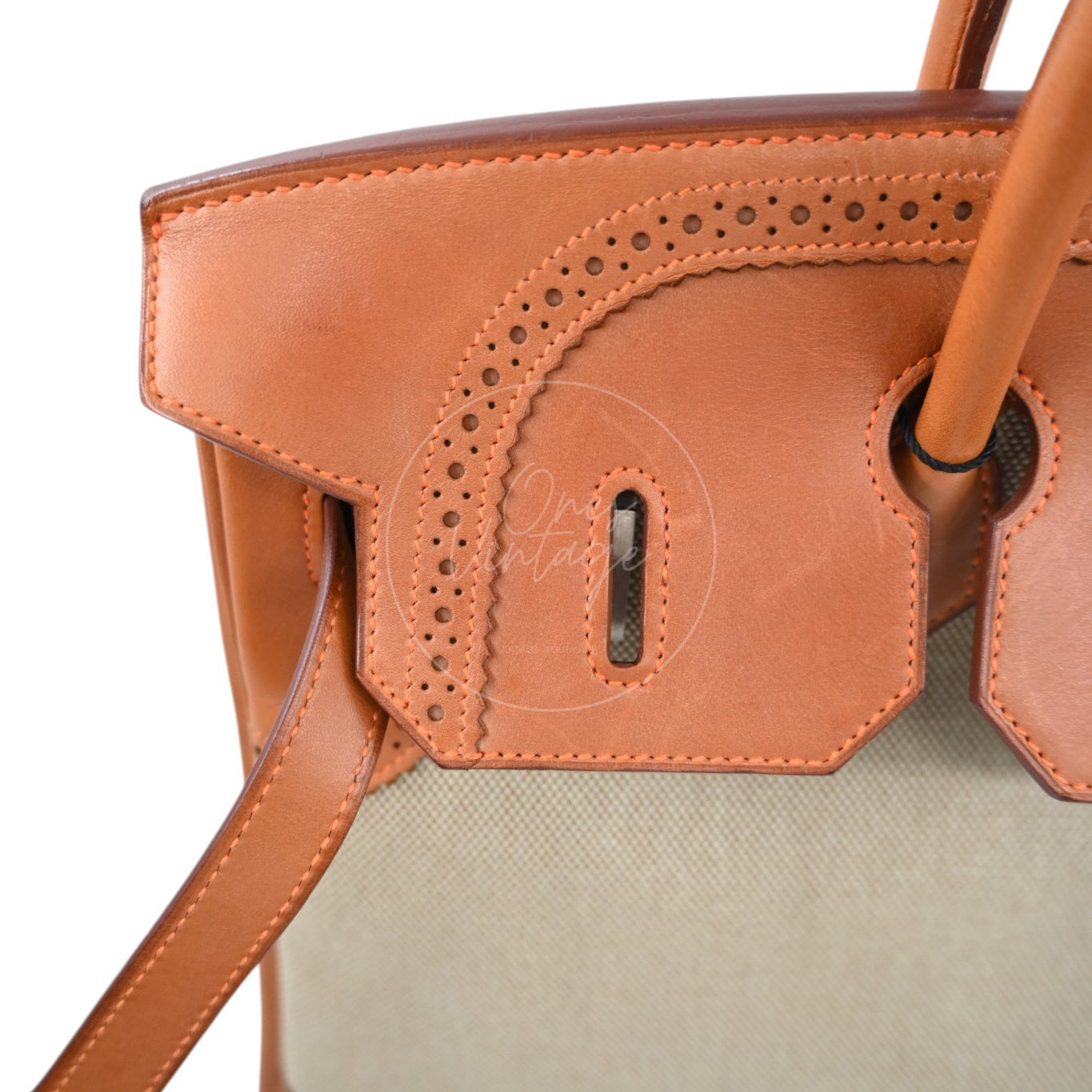 Hermes Birkin 35 Fabrics x Barenia GHW Beige Brown Square P
