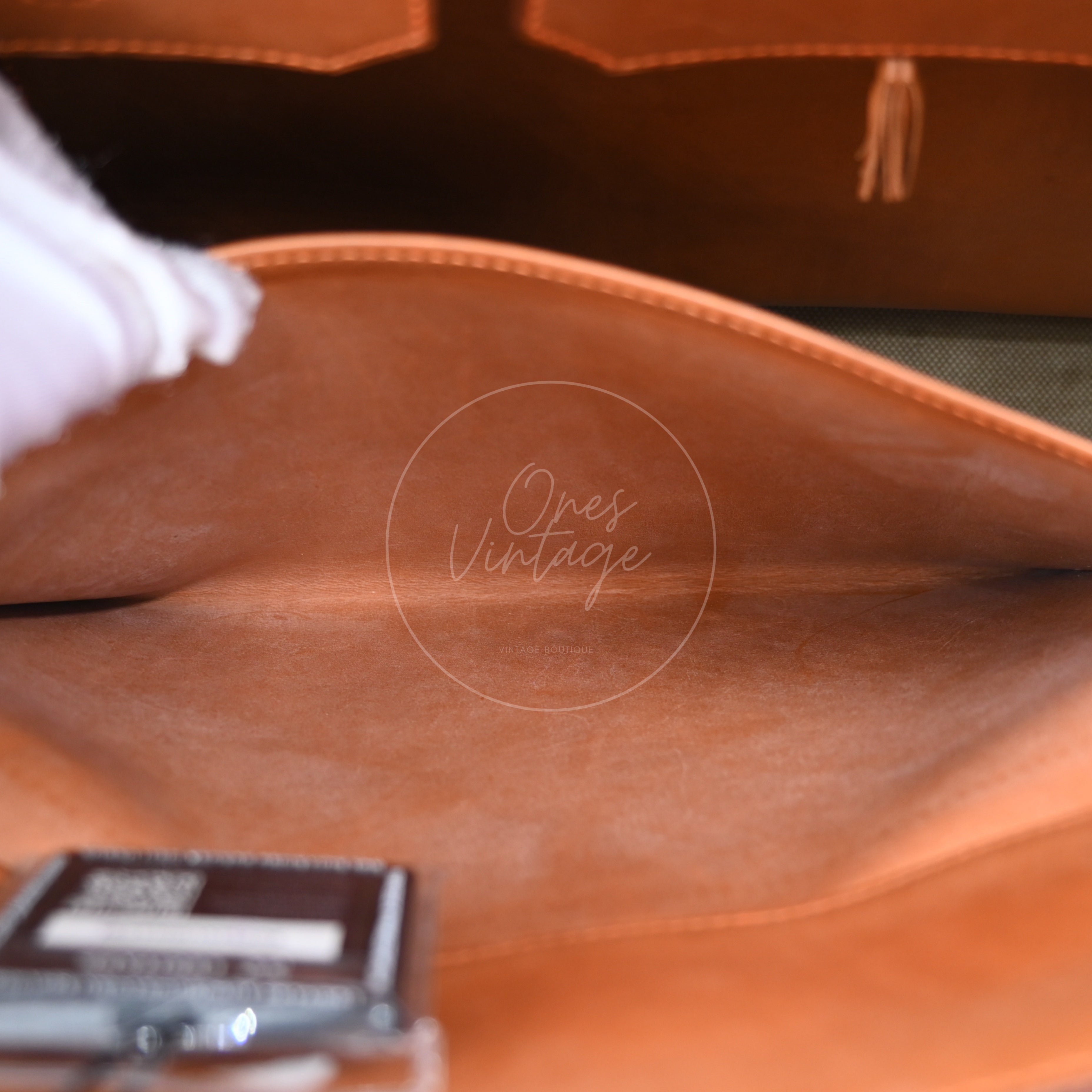 Hermes Birkin 35 Fabrics x Barenia GHW Beige Brown Square P