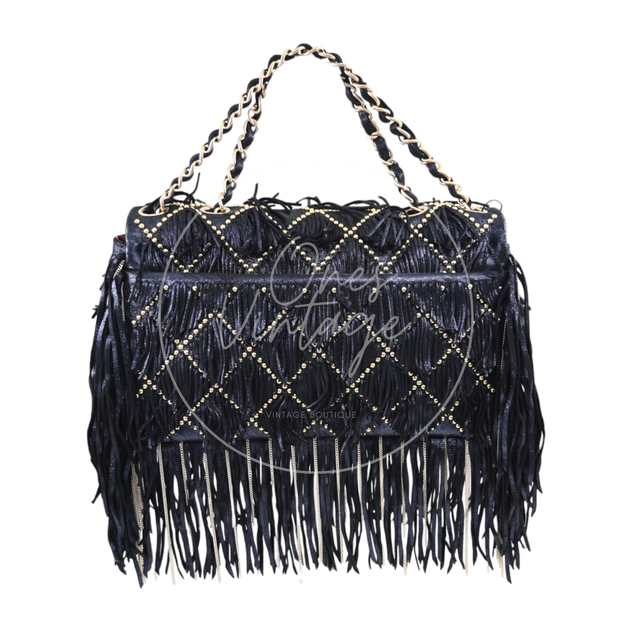 Chanel Paris Dallas Fringe Calfskin Flap Bag GHW Navy Series 19 deposit link