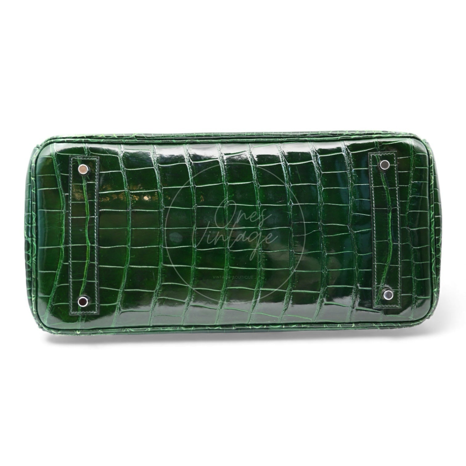 Hermes Birkin Shoulder Croco Emerald PHW Green Square I