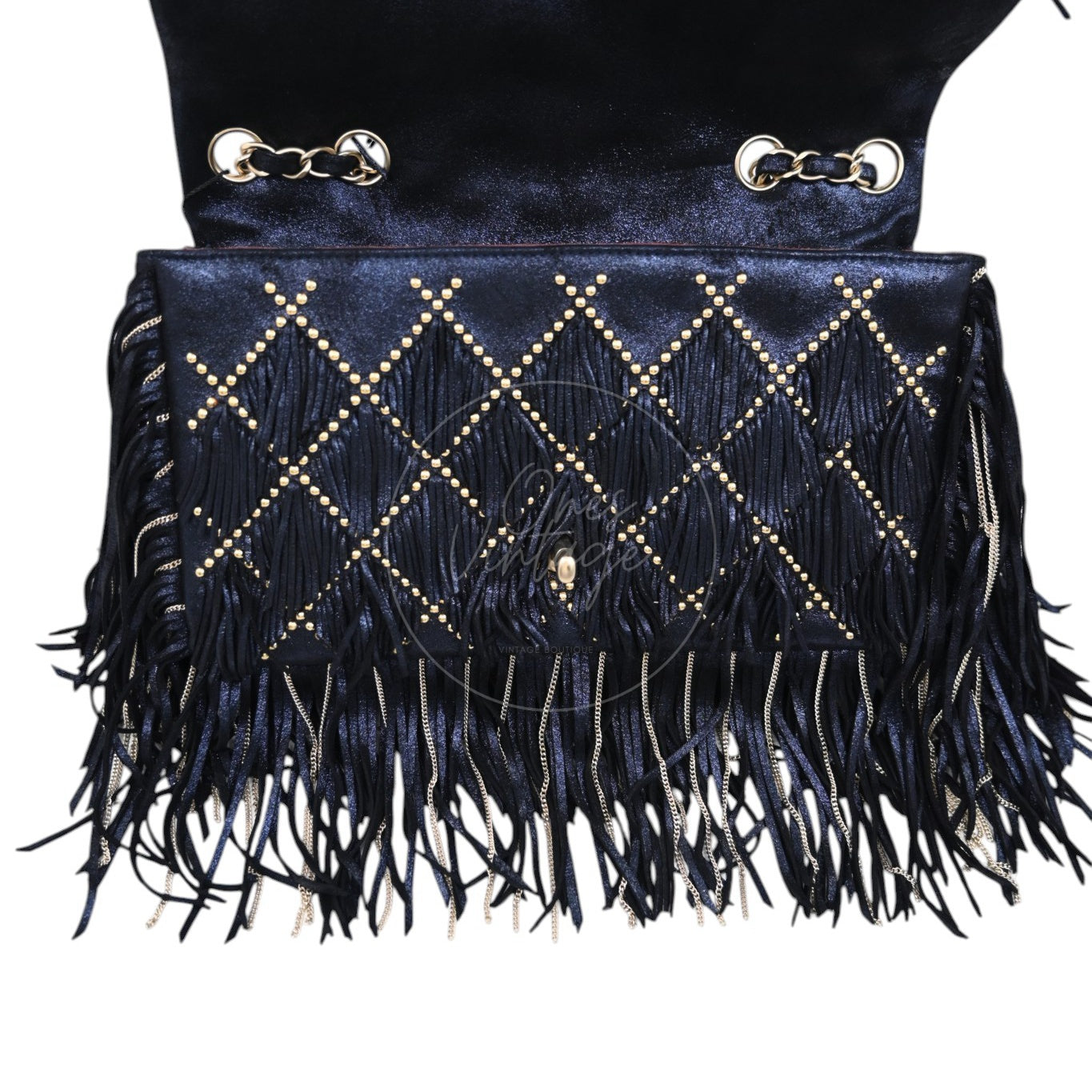 Chanel Paris Dallas Fringe Calfskin Flap Bag GHW Navy Series 19 deposit link