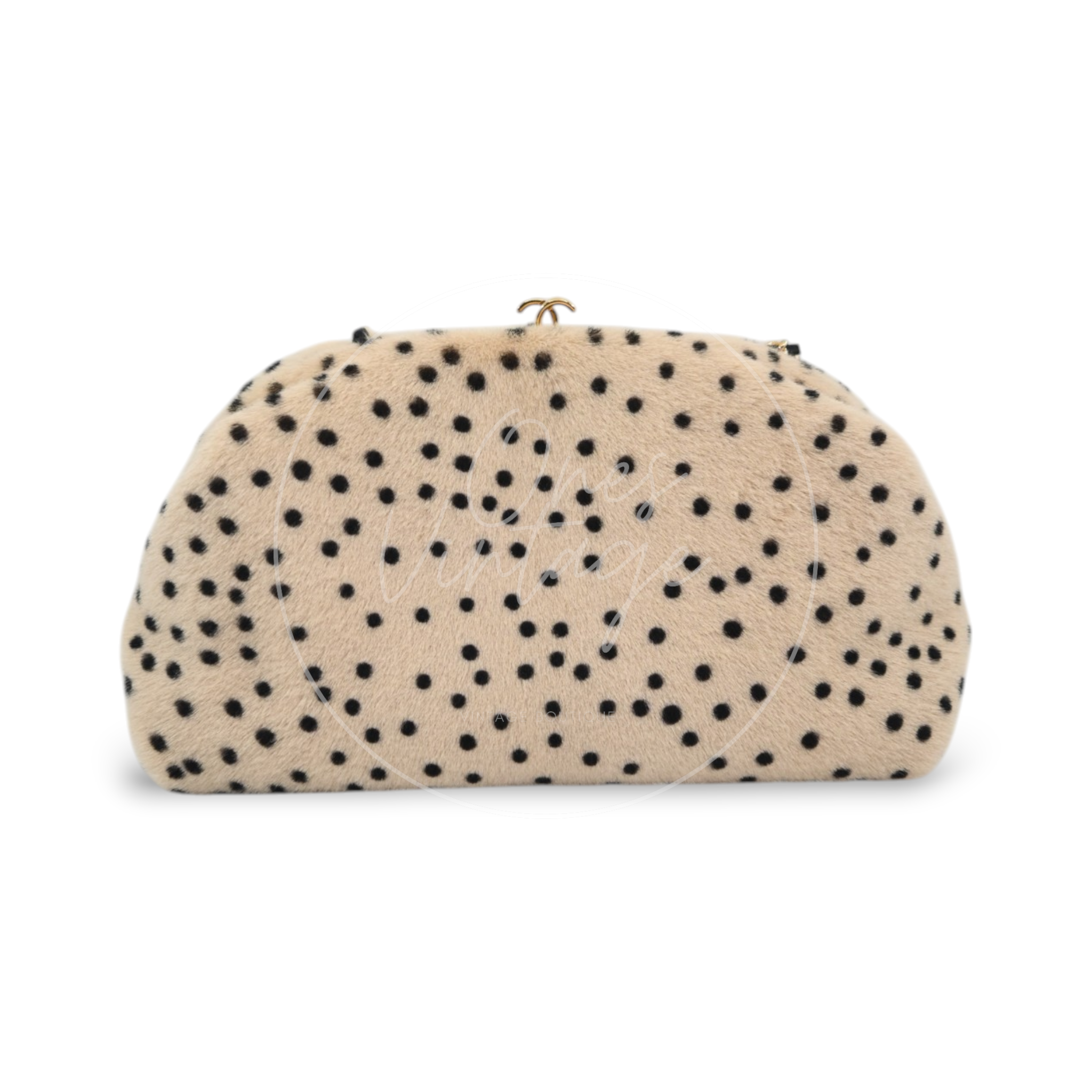Chanel Pony Hair Cheetah Printed Lambskin Clutch GHW Beige Black Series T0