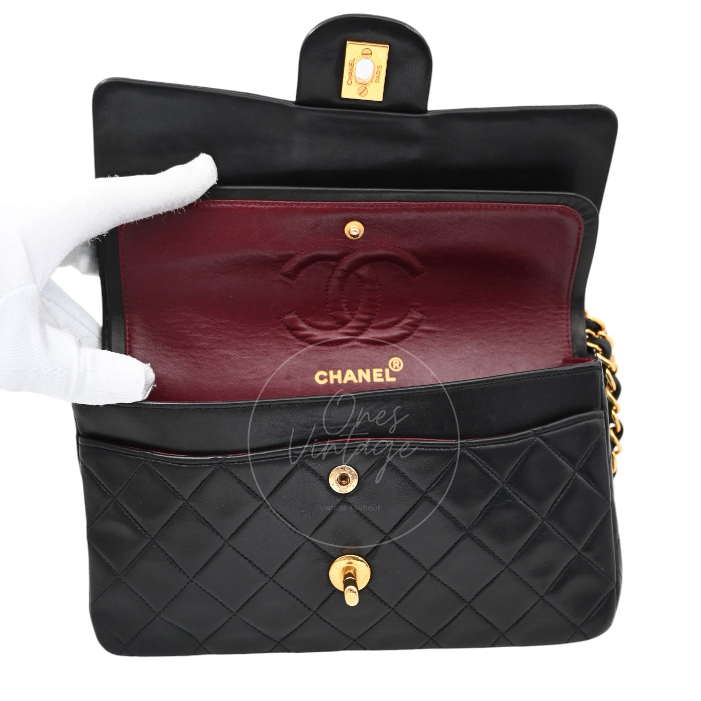 Chanel Classic Flap 23 Lambskin Bag GHW Black Series 2