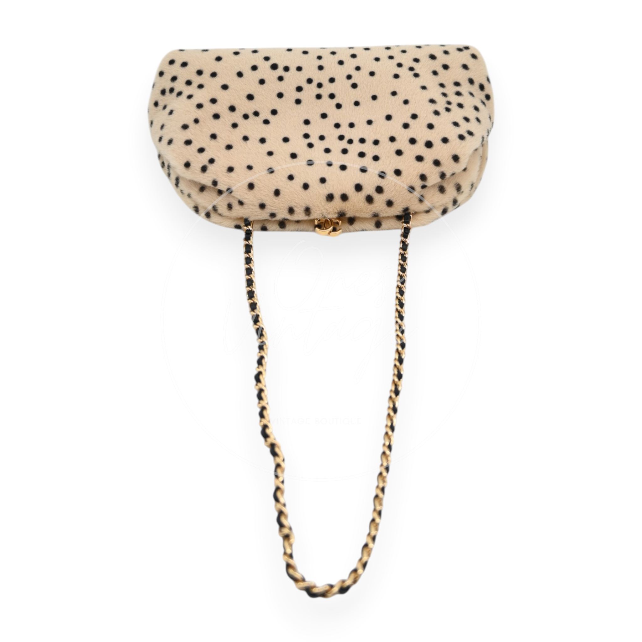 Chanel Pony Hair Cheetah Printed Lambskin Clutch GHW Beige Black Series T0