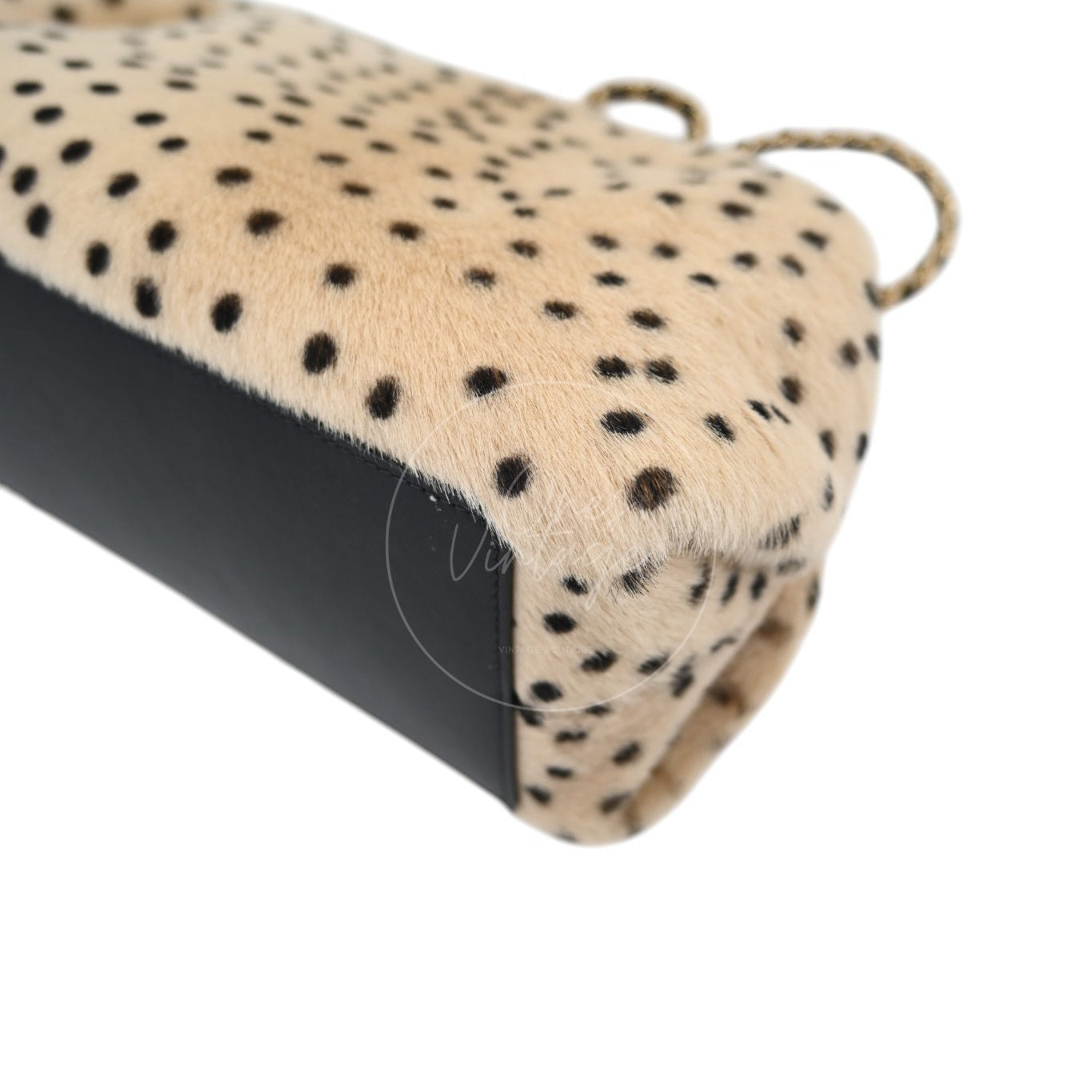 Chanel Pony Hair Cheetah Printed Lambskin Clutch GHW Beige Black Series T0