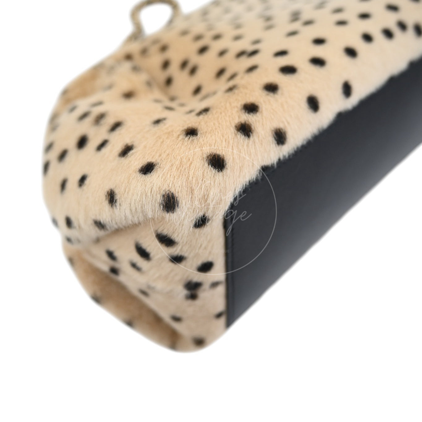 Chanel Pony Hair Cheetah Printed Lambskin Clutch GHW Beige Black Series T0