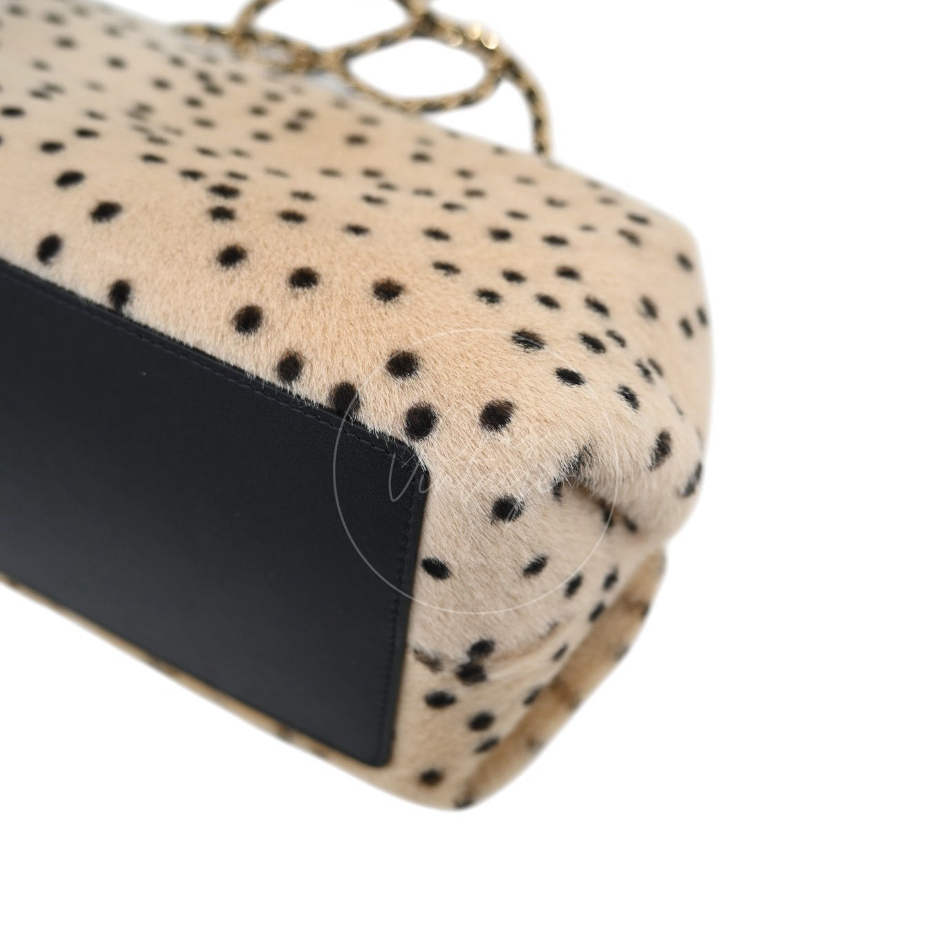 Chanel Pony Hair Cheetah Printed Lambskin Clutch GHW Beige Black Series T0