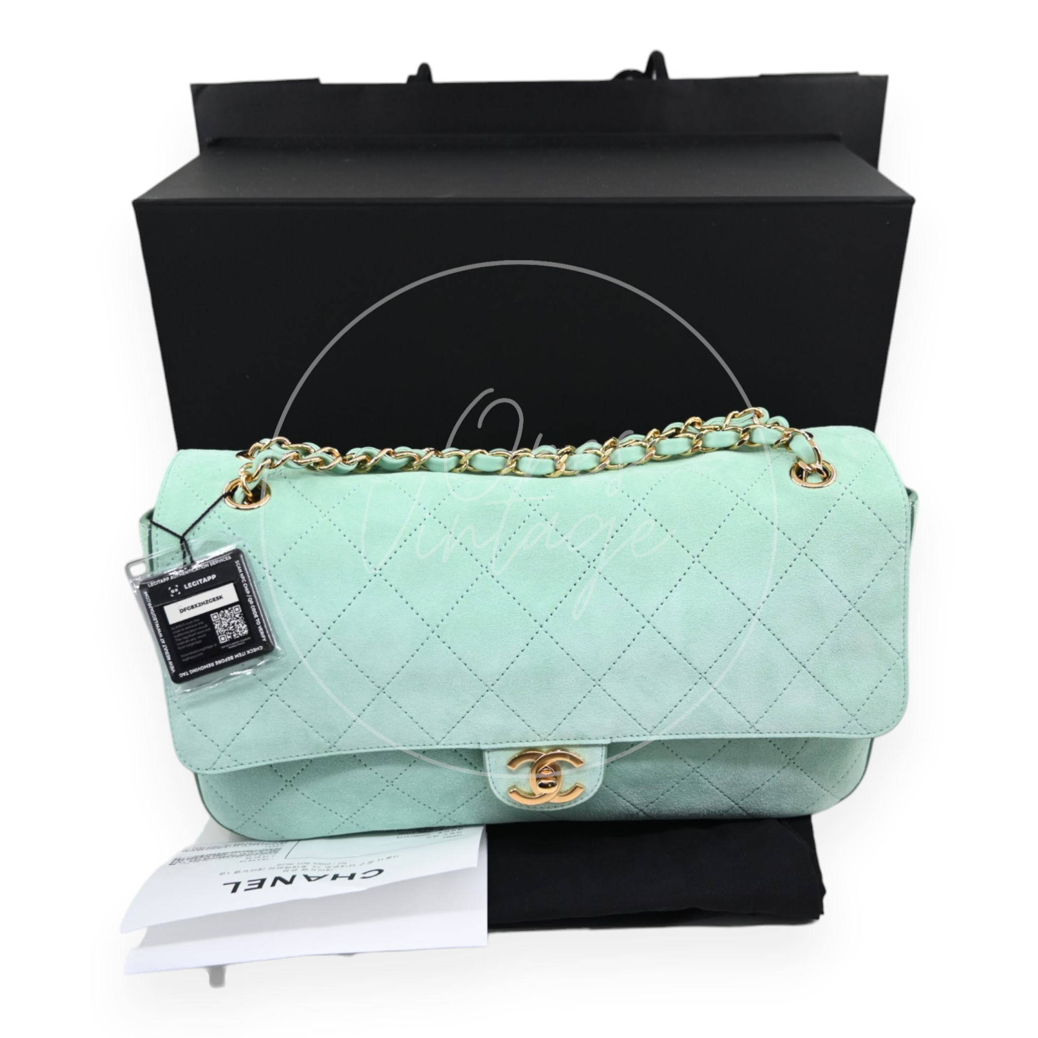 Chanel Green Suede Maxi 32cm GHW Sereis UE