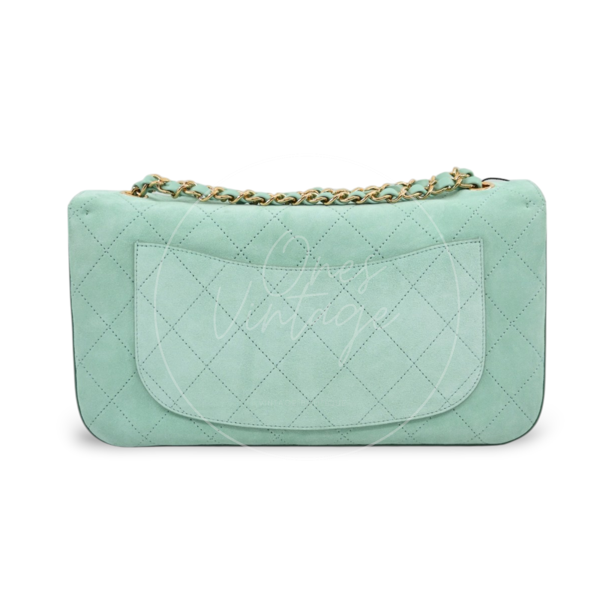Chanel Green Suede Maxi 32cm GHW Sereis UE
