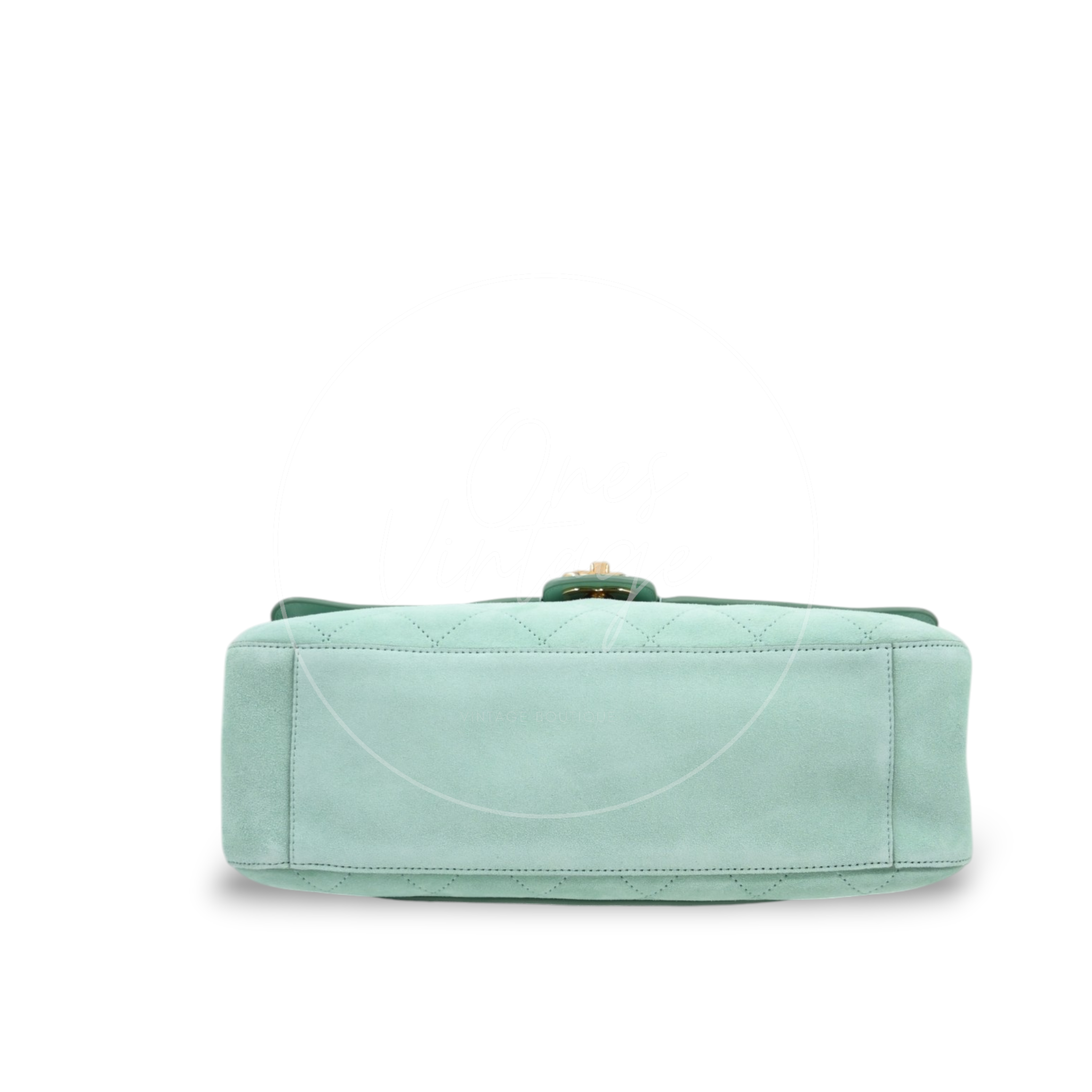 Chanel Green Suede Maxi 32cm GHW Sereis UE