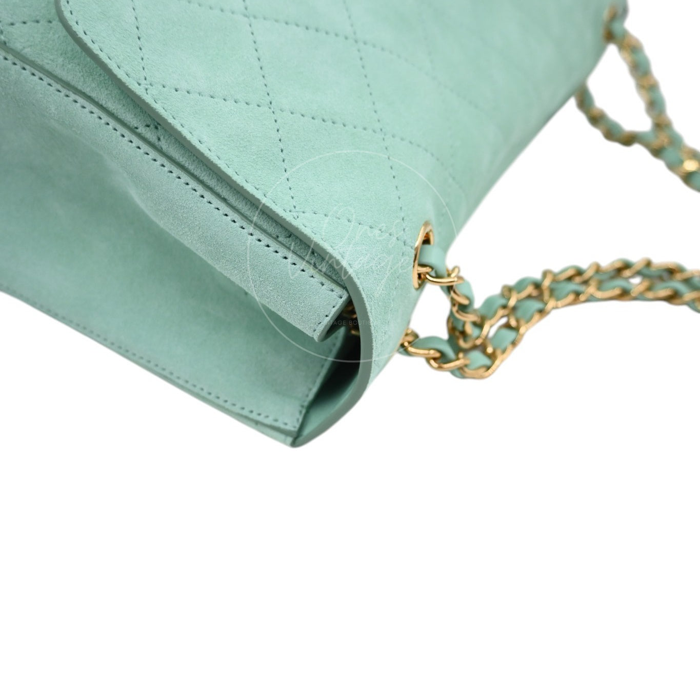 Chanel Green Suede Maxi 32cm GHW Sereis UE
