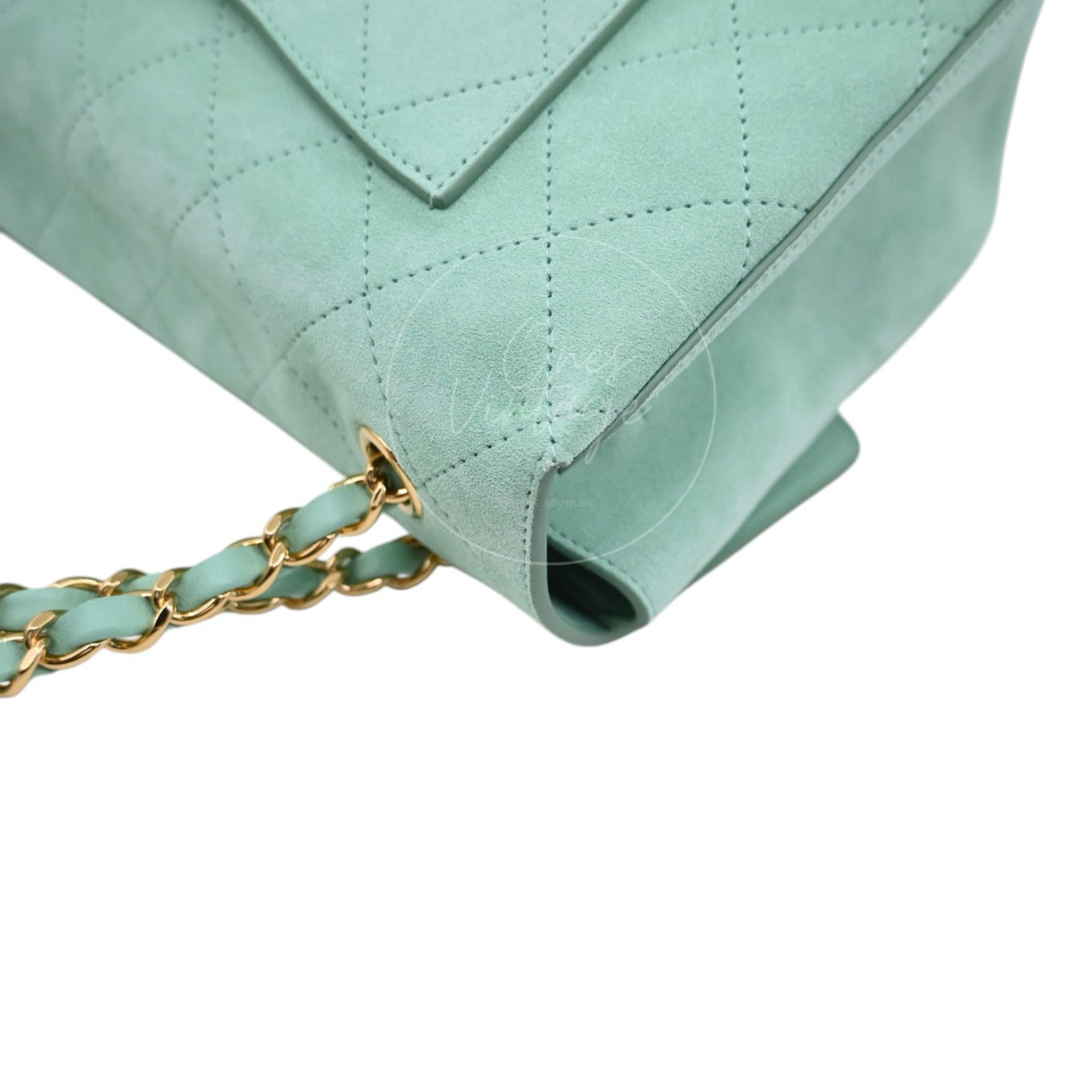 Chanel Green Suede Maxi 32cm GHW Sereis UE