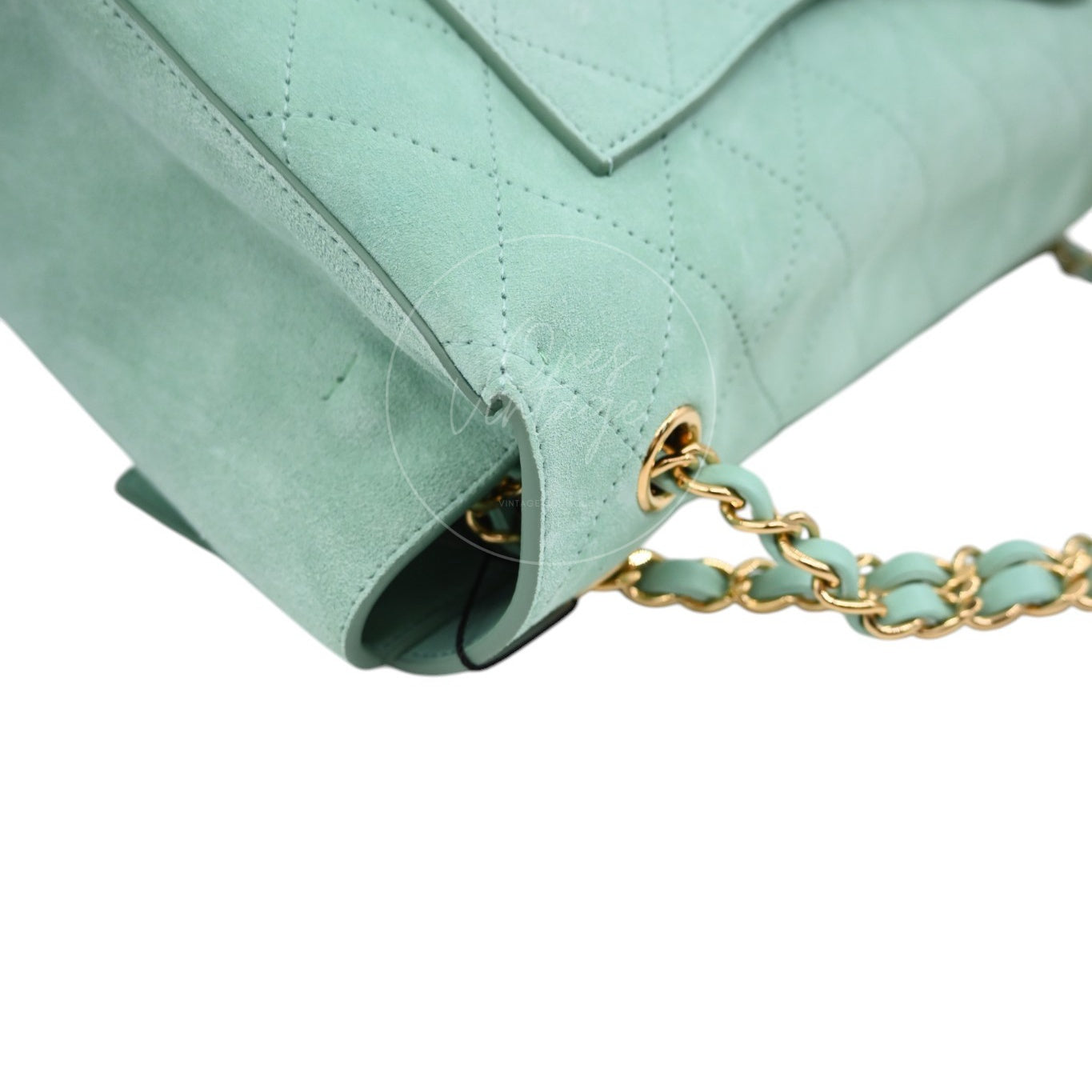 Chanel Green Suede Maxi 32cm GHW Sereis UE