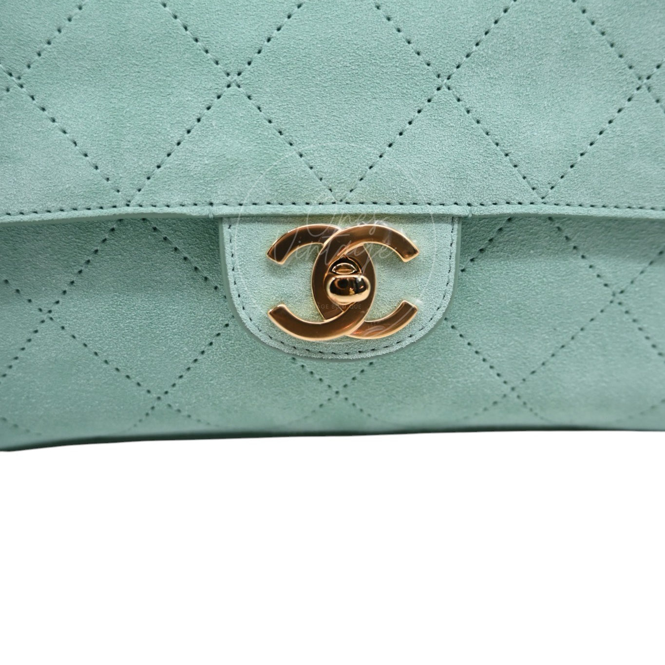 Chanel Green Suede Maxi 32cm GHW Sereis UE