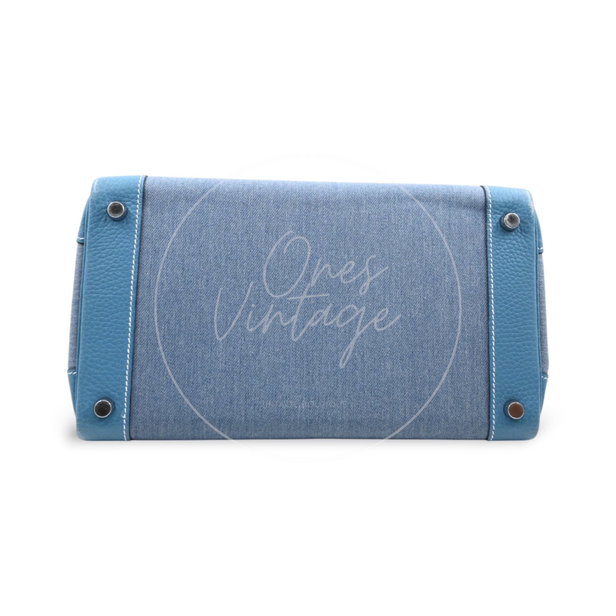 Hermes Birkin 30 Denim Tolie PHW Blue Square J