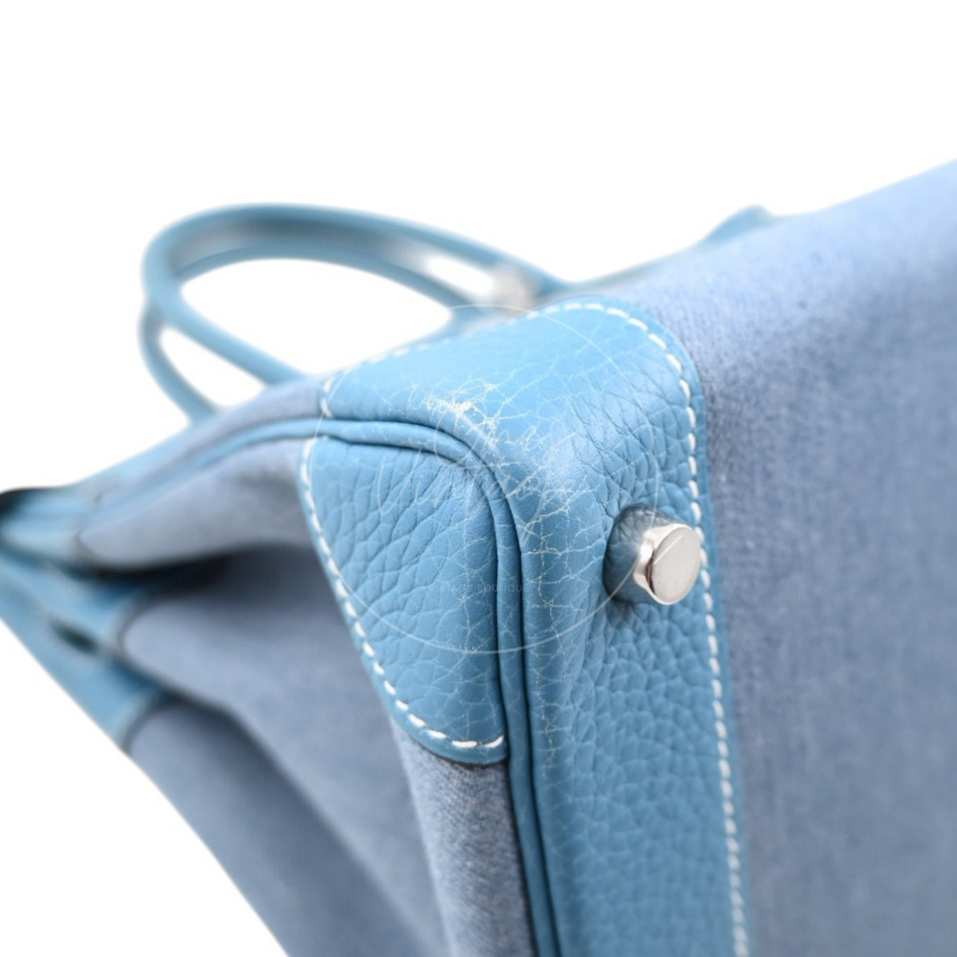 Hermes Birkin 30 Denim Tolie PHW Blue Square J