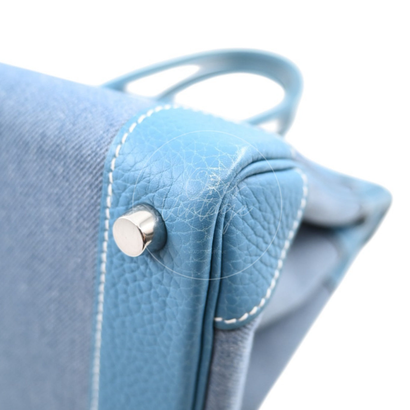 Hermes Birkin 30 Denim Tolie PHW Blue Square J