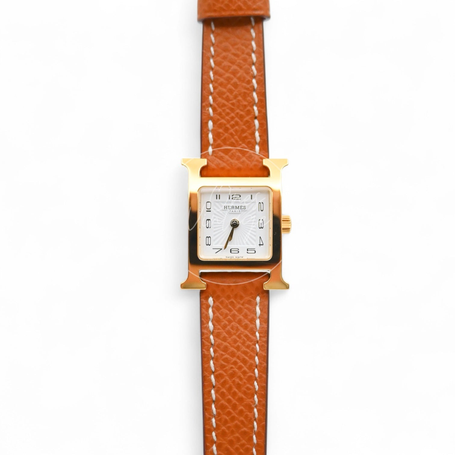 Hermes Heure H Watch Small Model 25mm Quartz SS White Dial