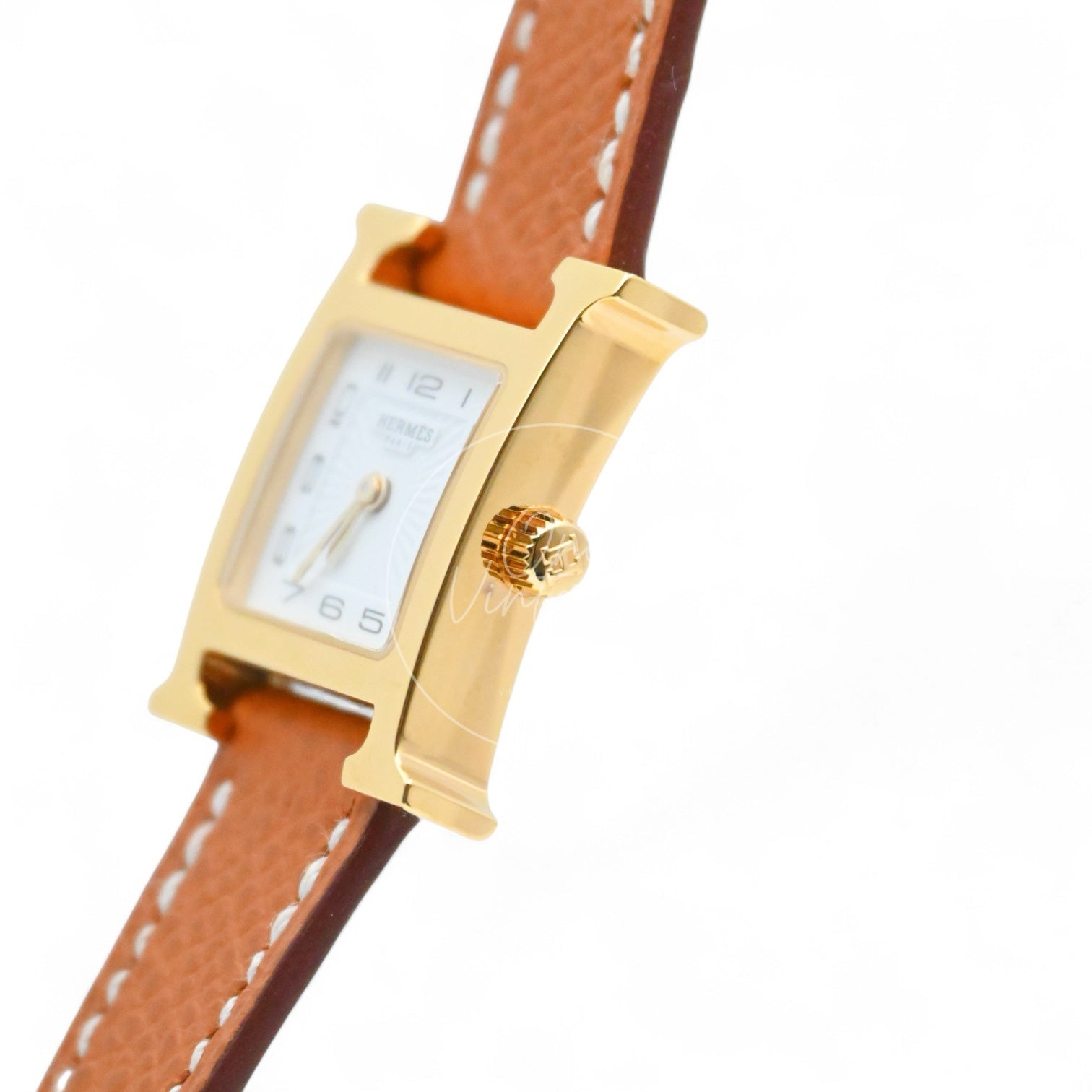 Hermes Heure H Watch Small Model 25mm Quartz SS White Dial