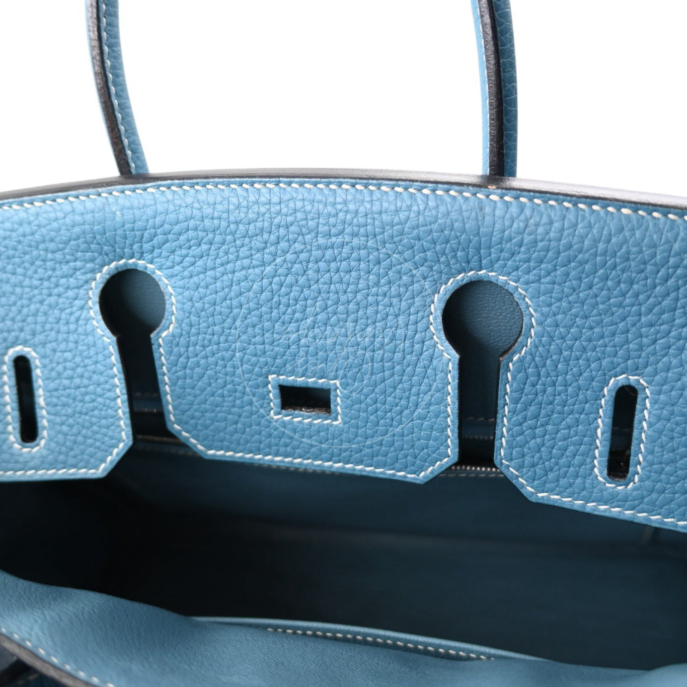 Hermes Birkin 30 Denim Tolie PHW Blue Square J