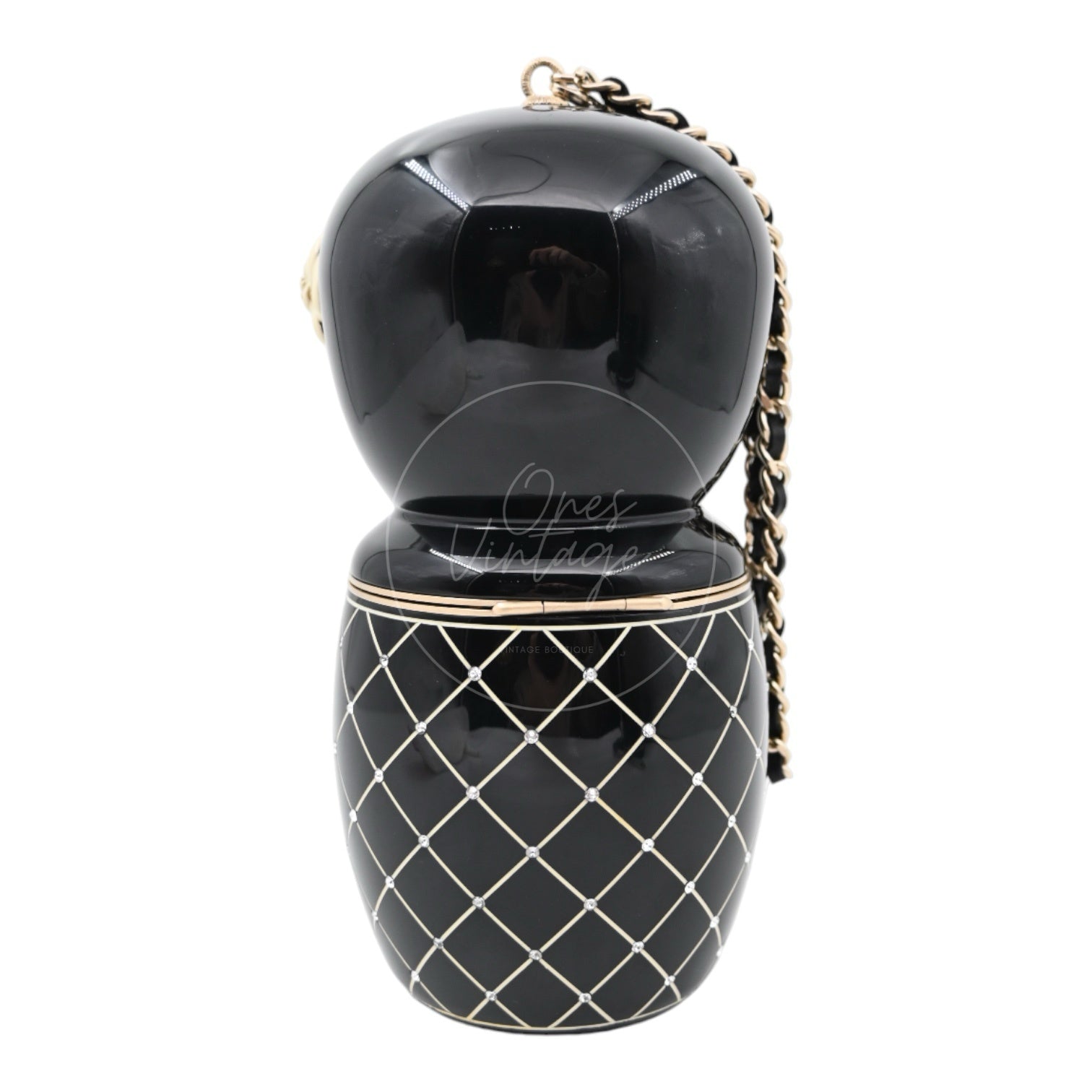 Chanel Resin Paris-Shanghai Doll Evening Bag GHW Black Series 25