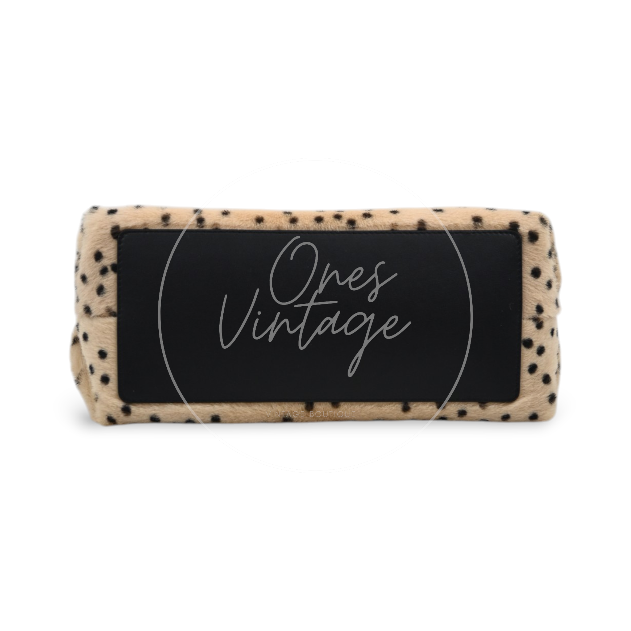 Chanel Pony Hair Cheetah Printed Lambskin Clutch GHW Beige Black Series ET