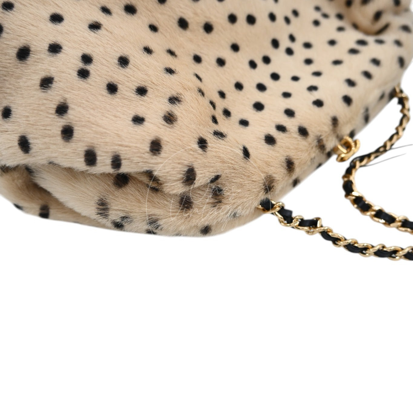 Chanel Pony Hair Cheetah Printed Lambskin Clutch GHW Beige Black Series ET