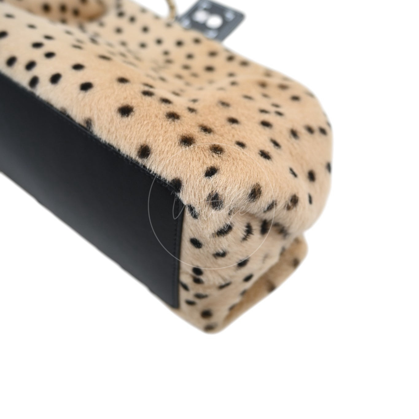 Chanel Pony Hair Cheetah Printed Lambskin Clutch GHW Beige Black Series ET