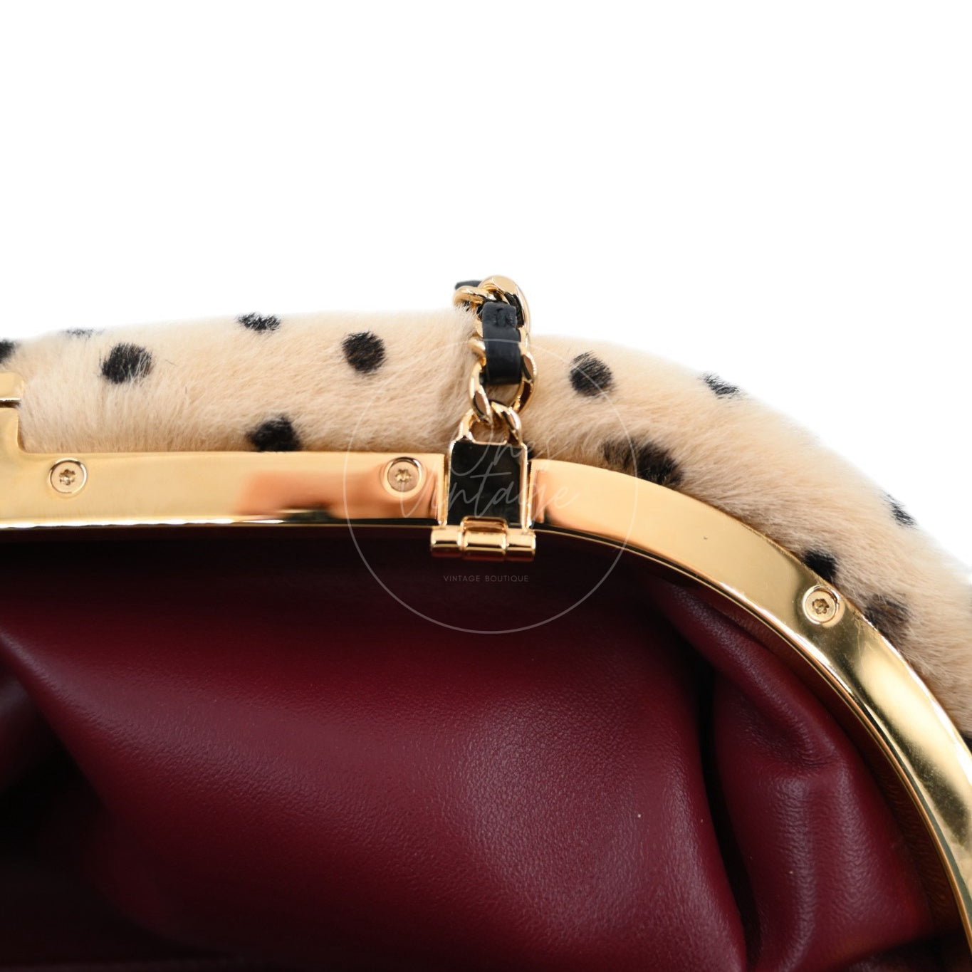 Chanel Pony Hair Cheetah Printed Lambskin Clutch GHW Beige Black Series ET