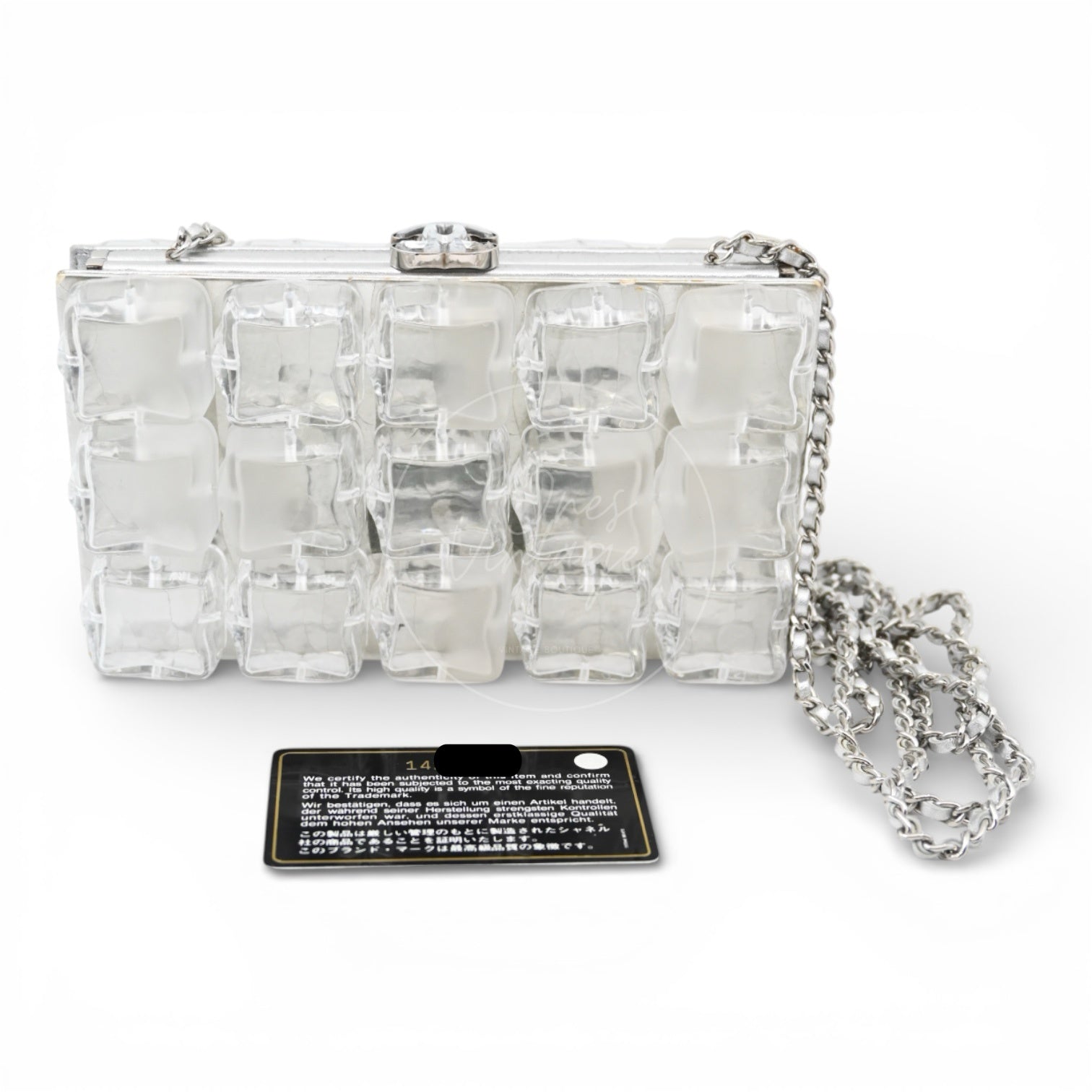 Chanel Ice Cube Clutch Bag SHW White Series 14